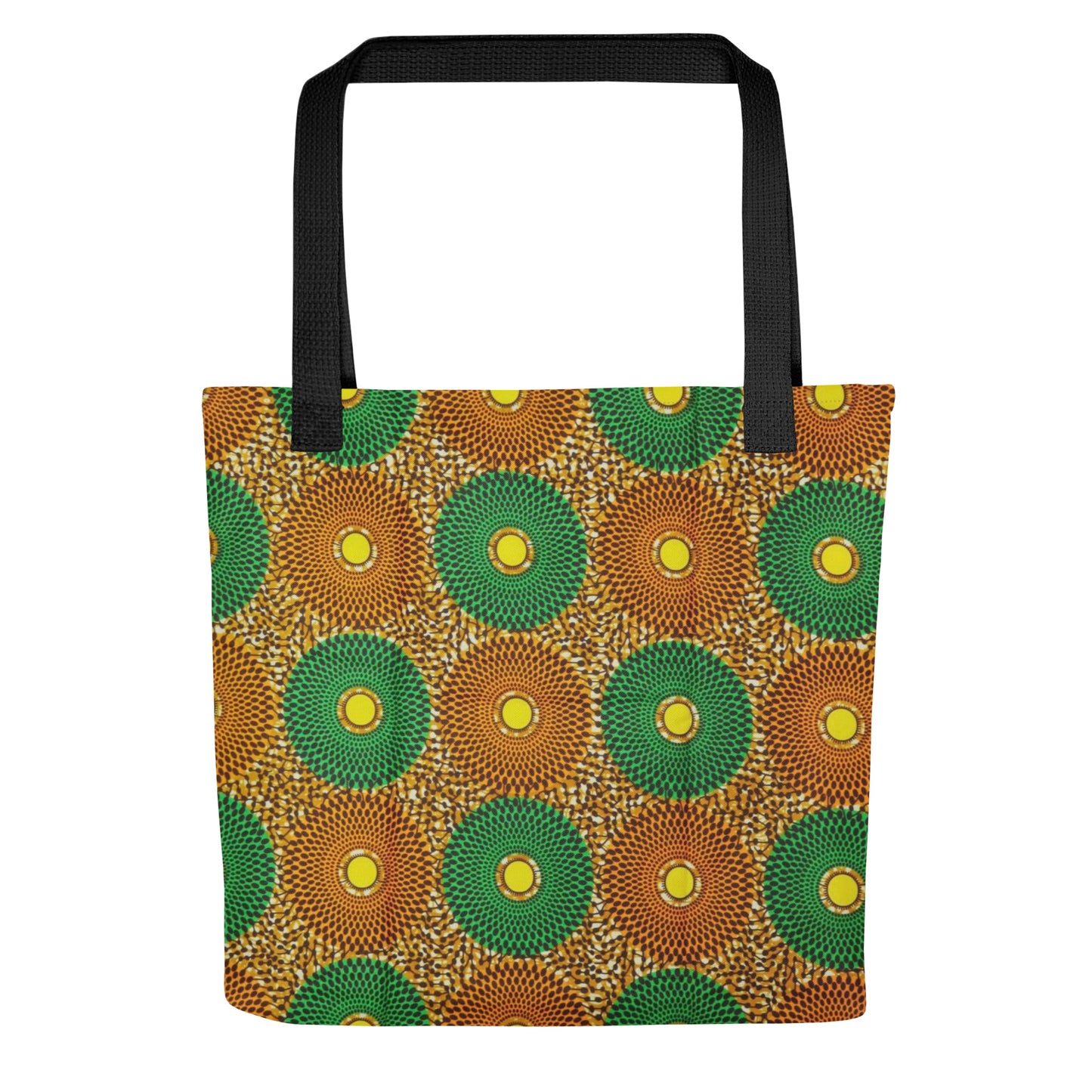 Green Peach Circles Tote Bag