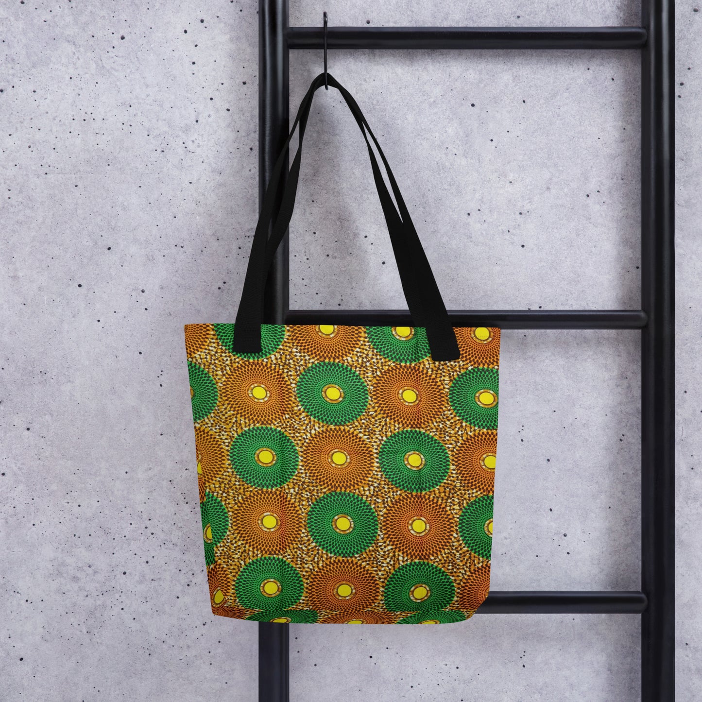 Green Peach Circles Tote Bag