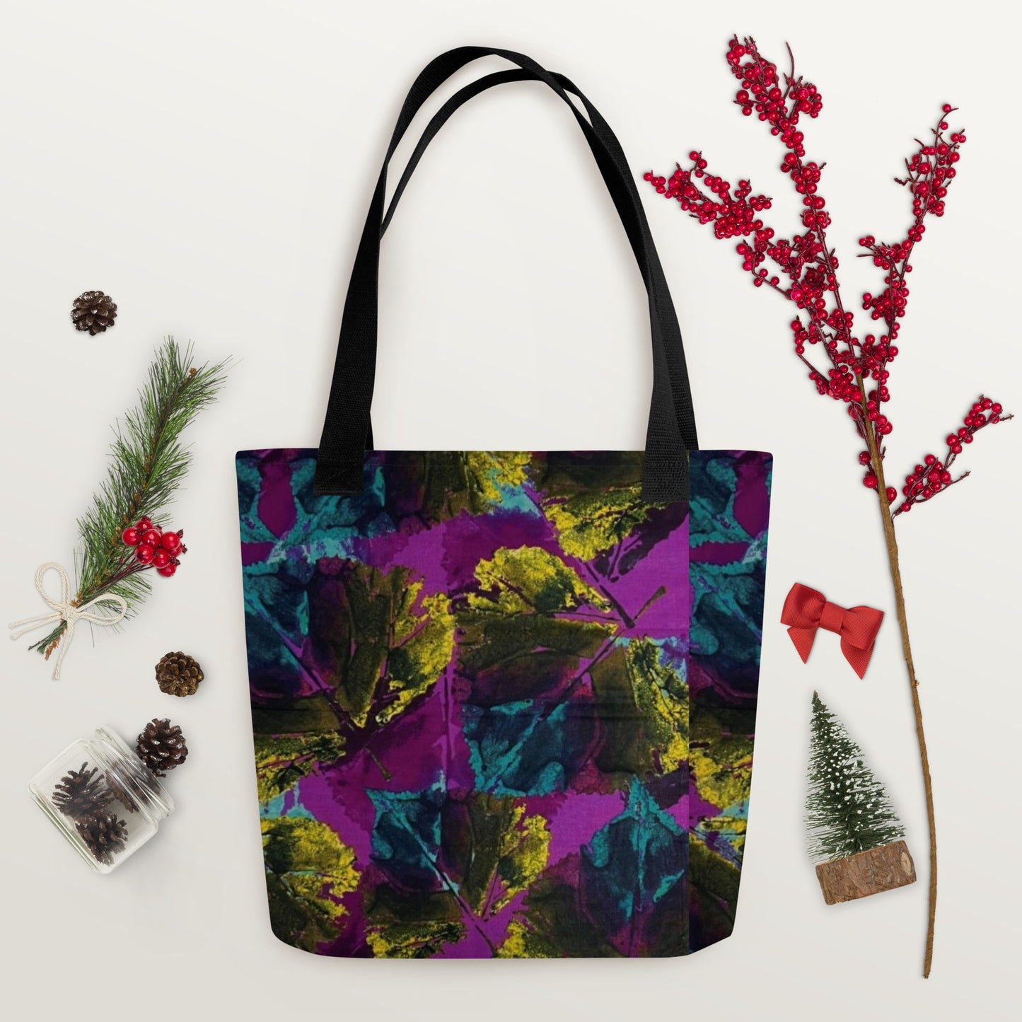 Purple Leaves Tote Bag