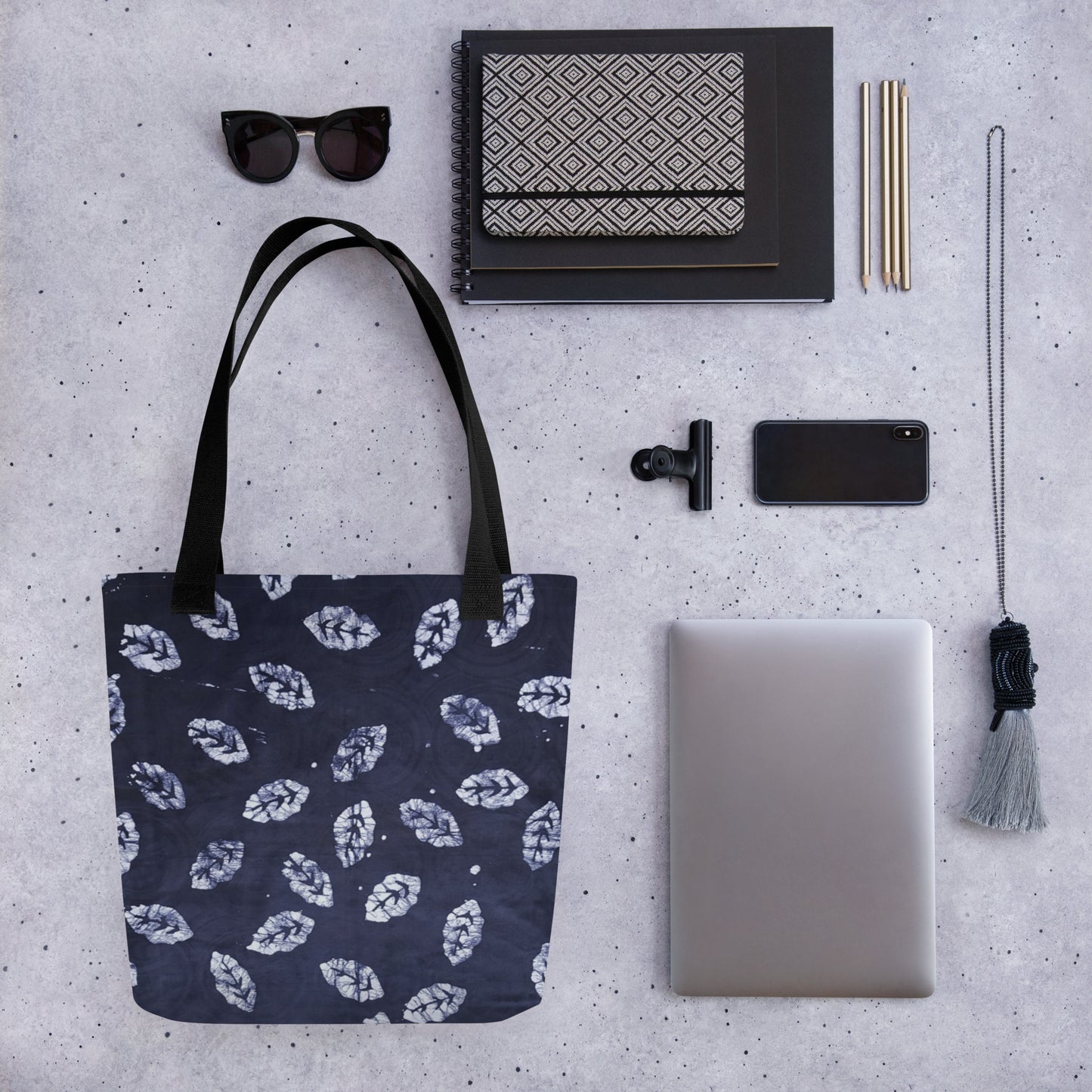 Indigo Leaf Tote Bag