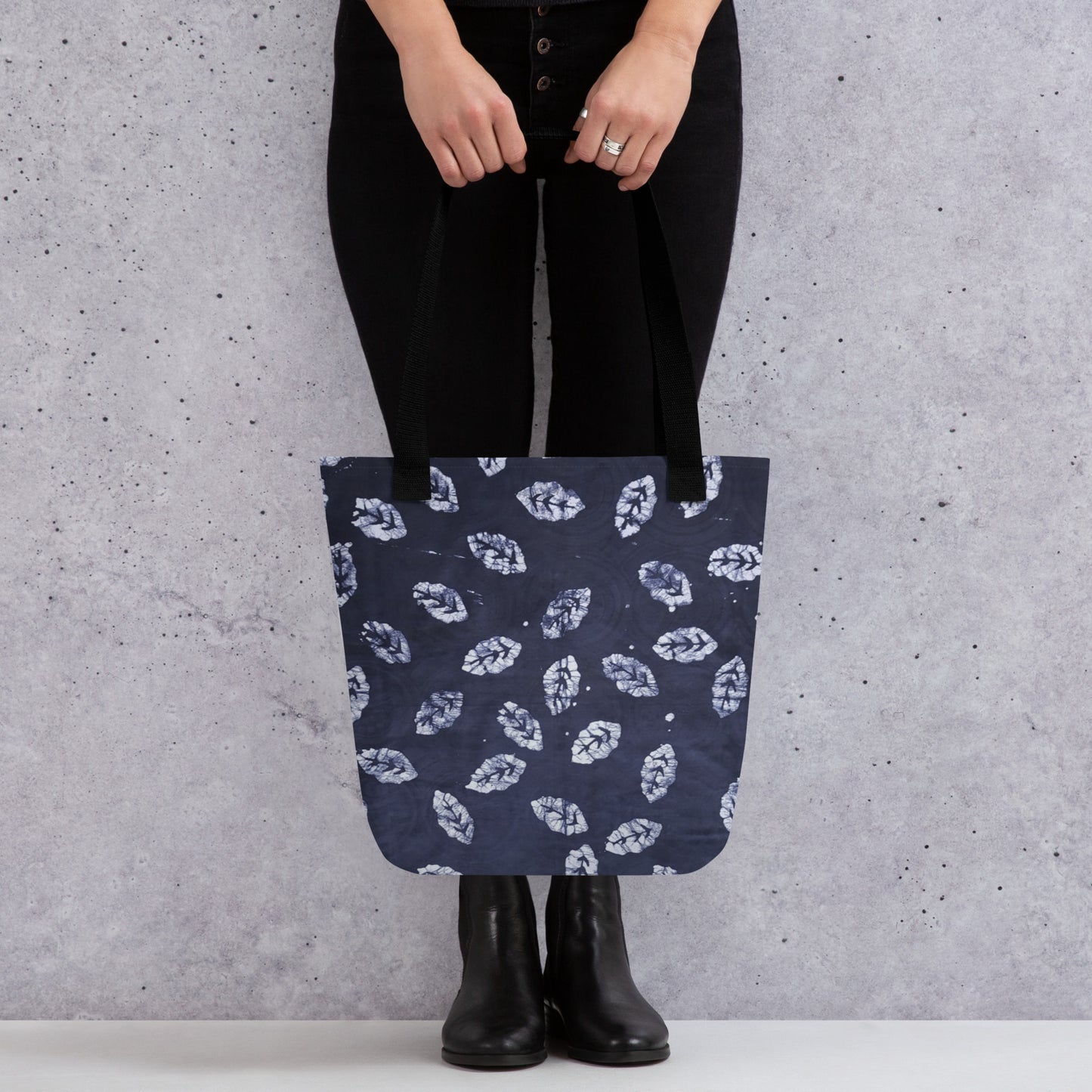 Indigo Leaf Tote Bag