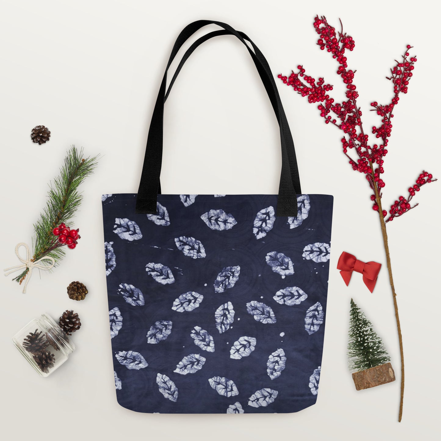 Indigo Leaf Tote Bag