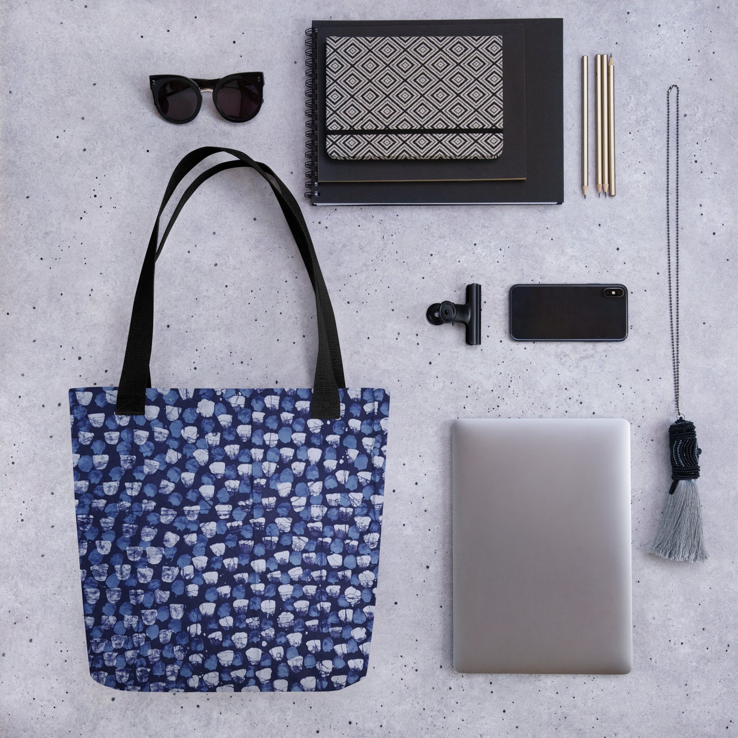 Blue Dotted Tote Bag