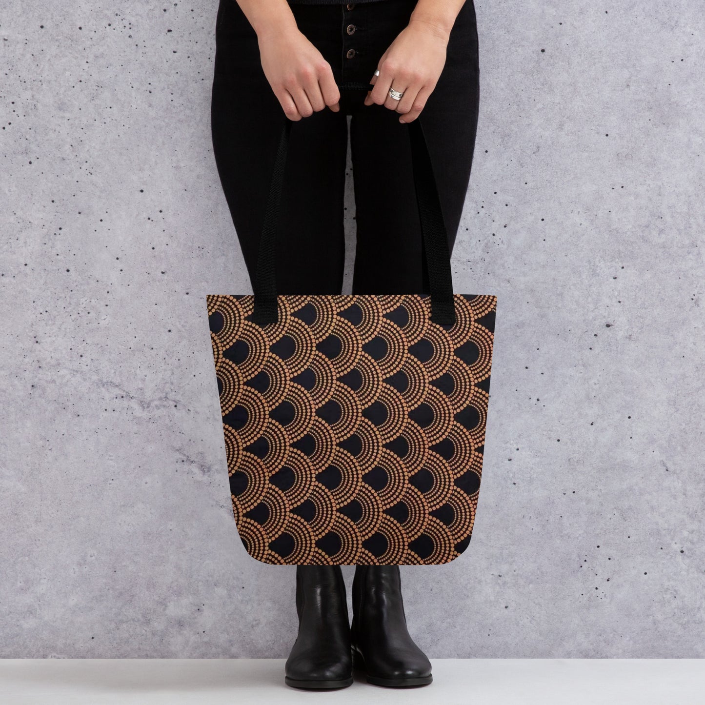 Brown Abstract Tote Bag