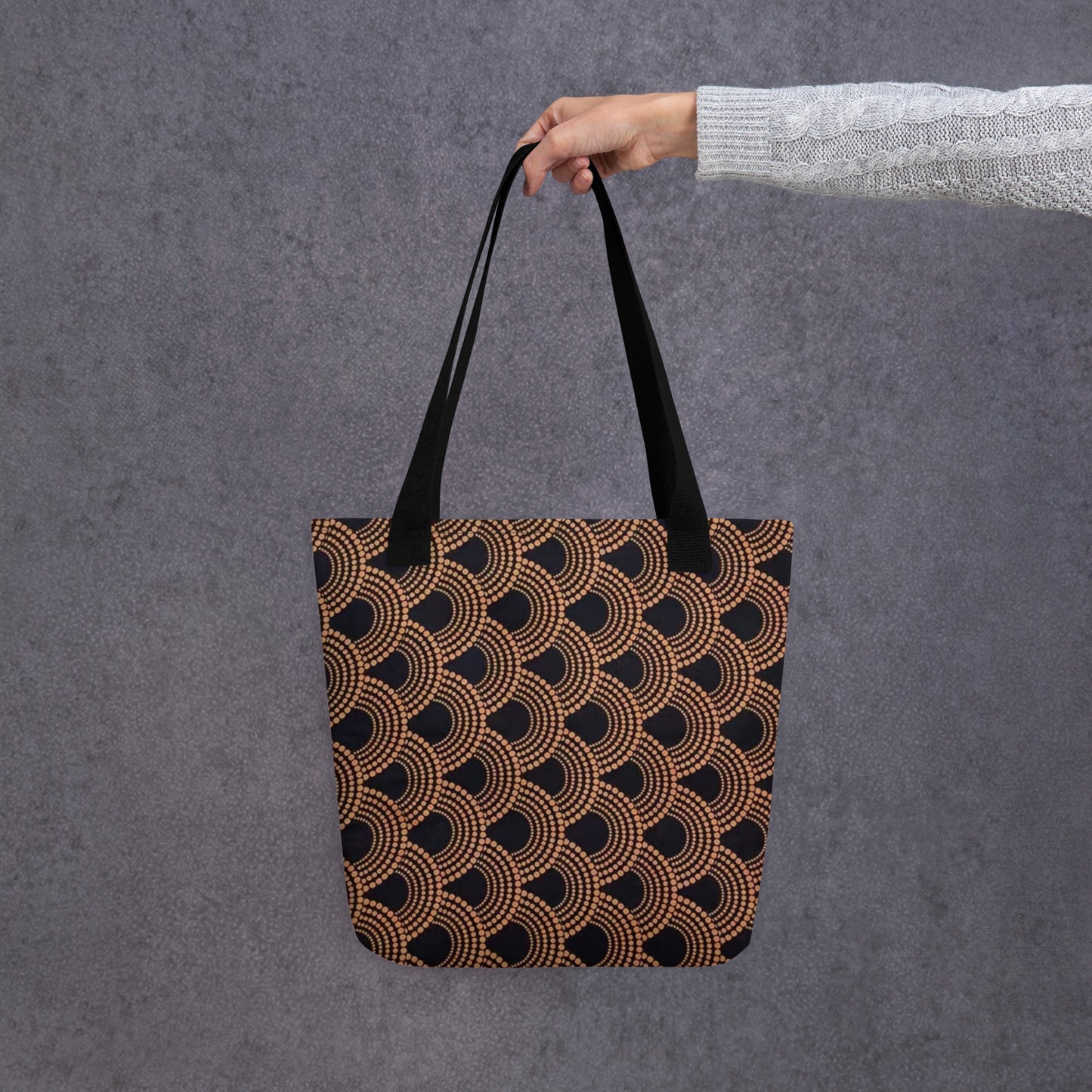 Brown Abstract Tote Bag