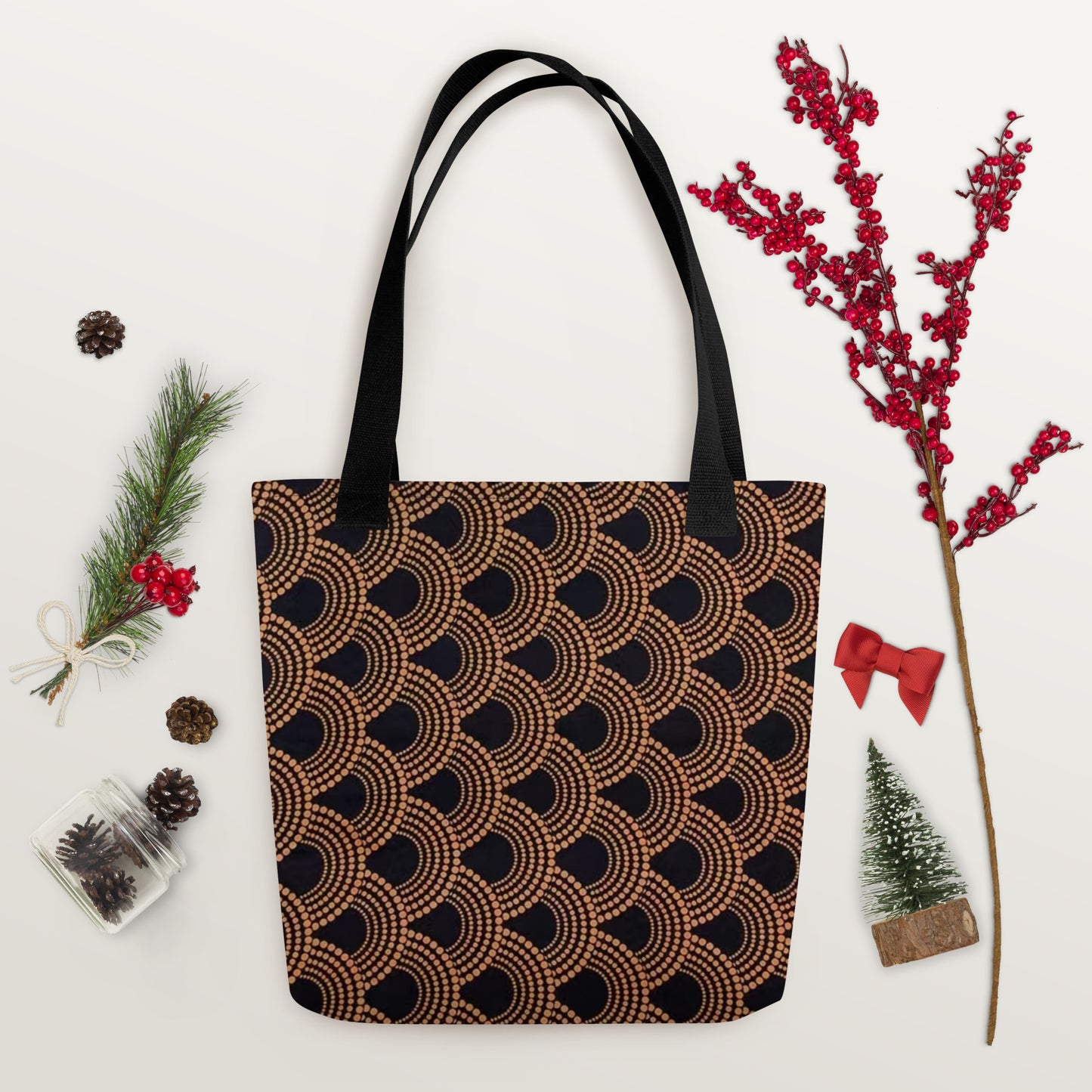 Brown Abstract Tote Bag