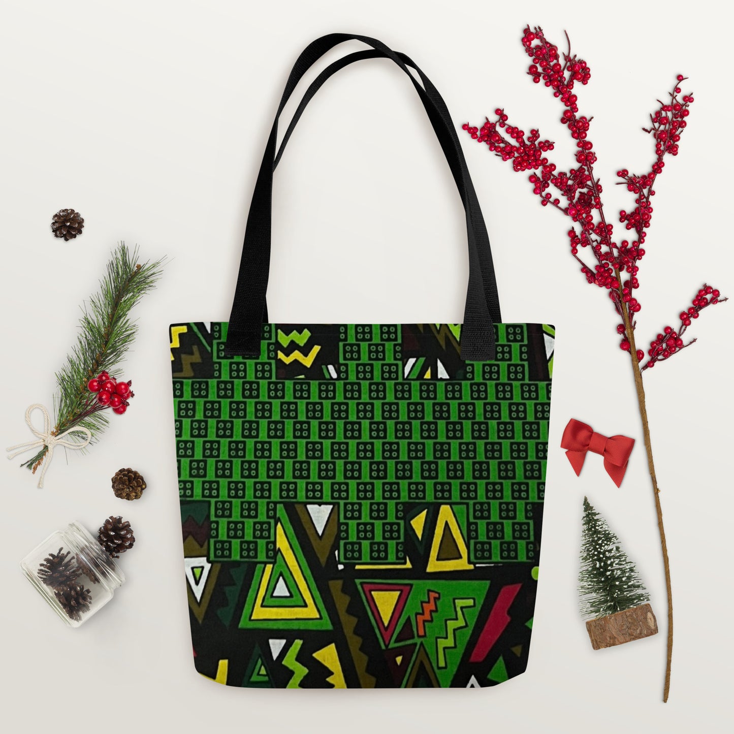 Multicolour Green Tote Bag