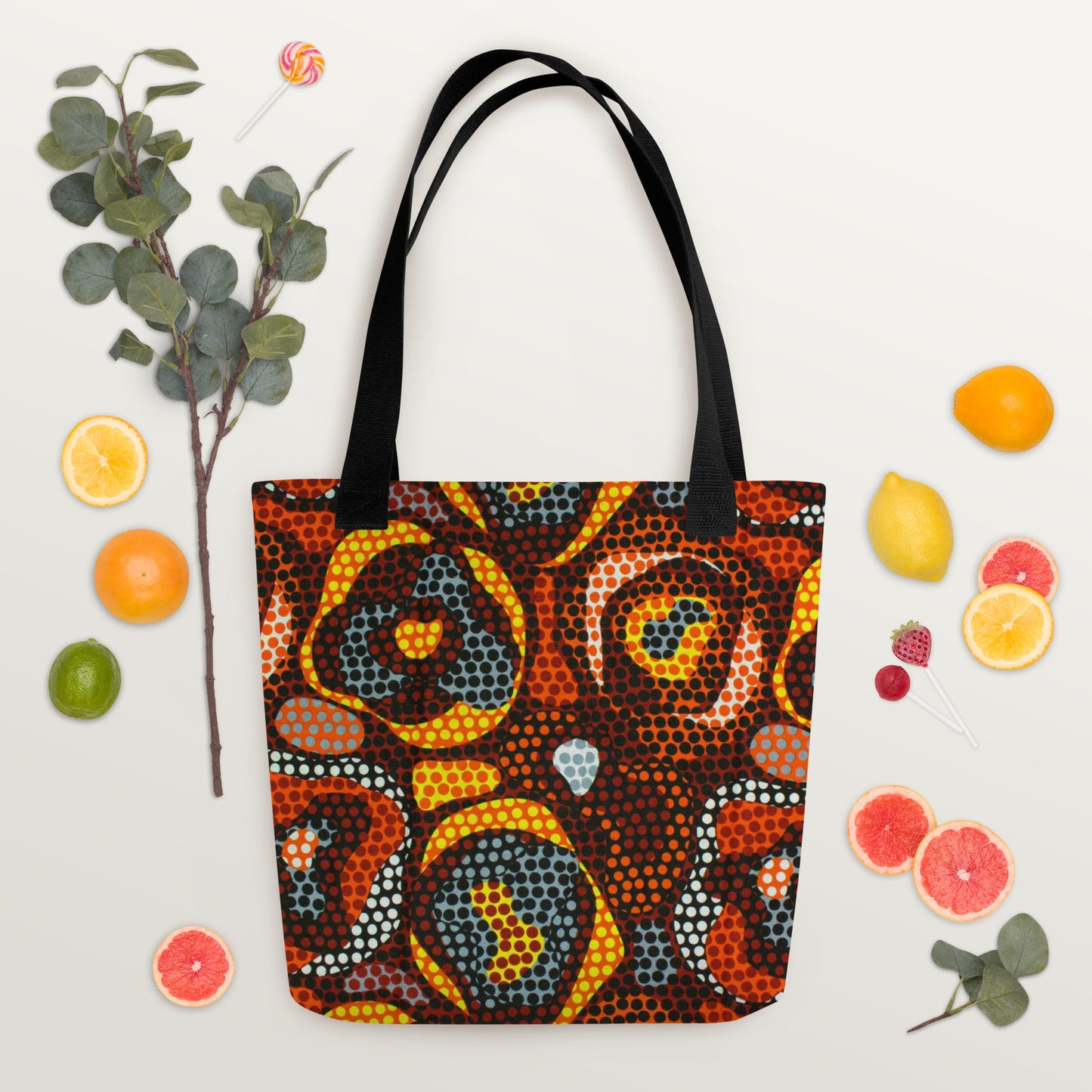 Multicolour Orange Tote Bag