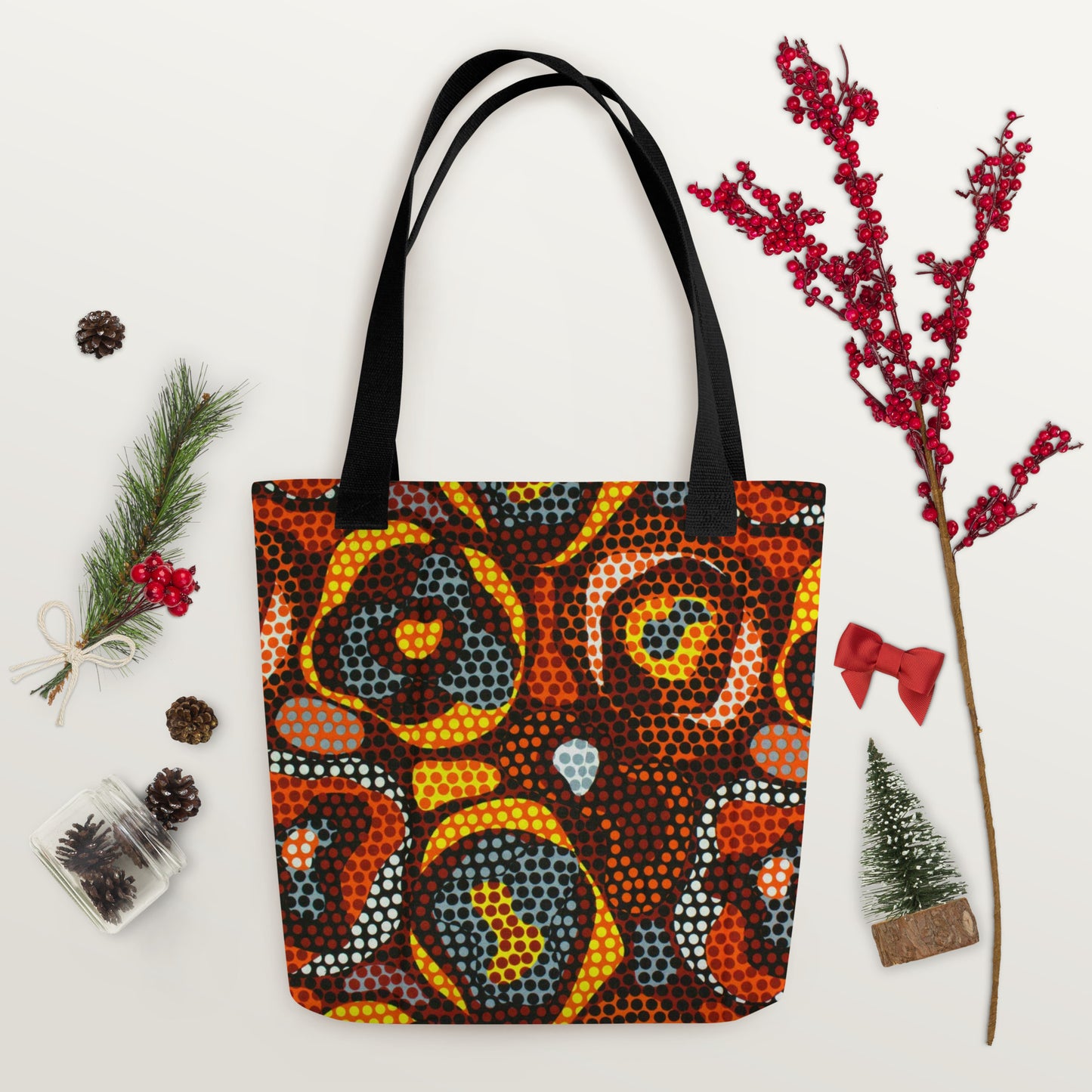 Multicolour Orange Tote Bag