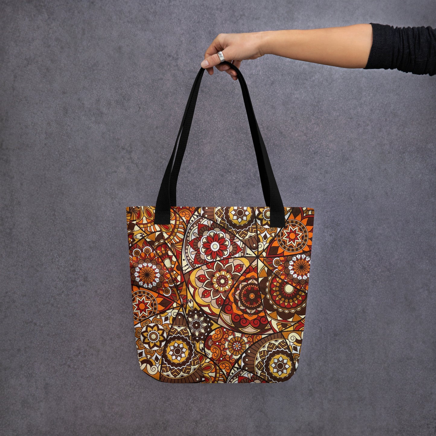 Multicolour Brown Tote Bag