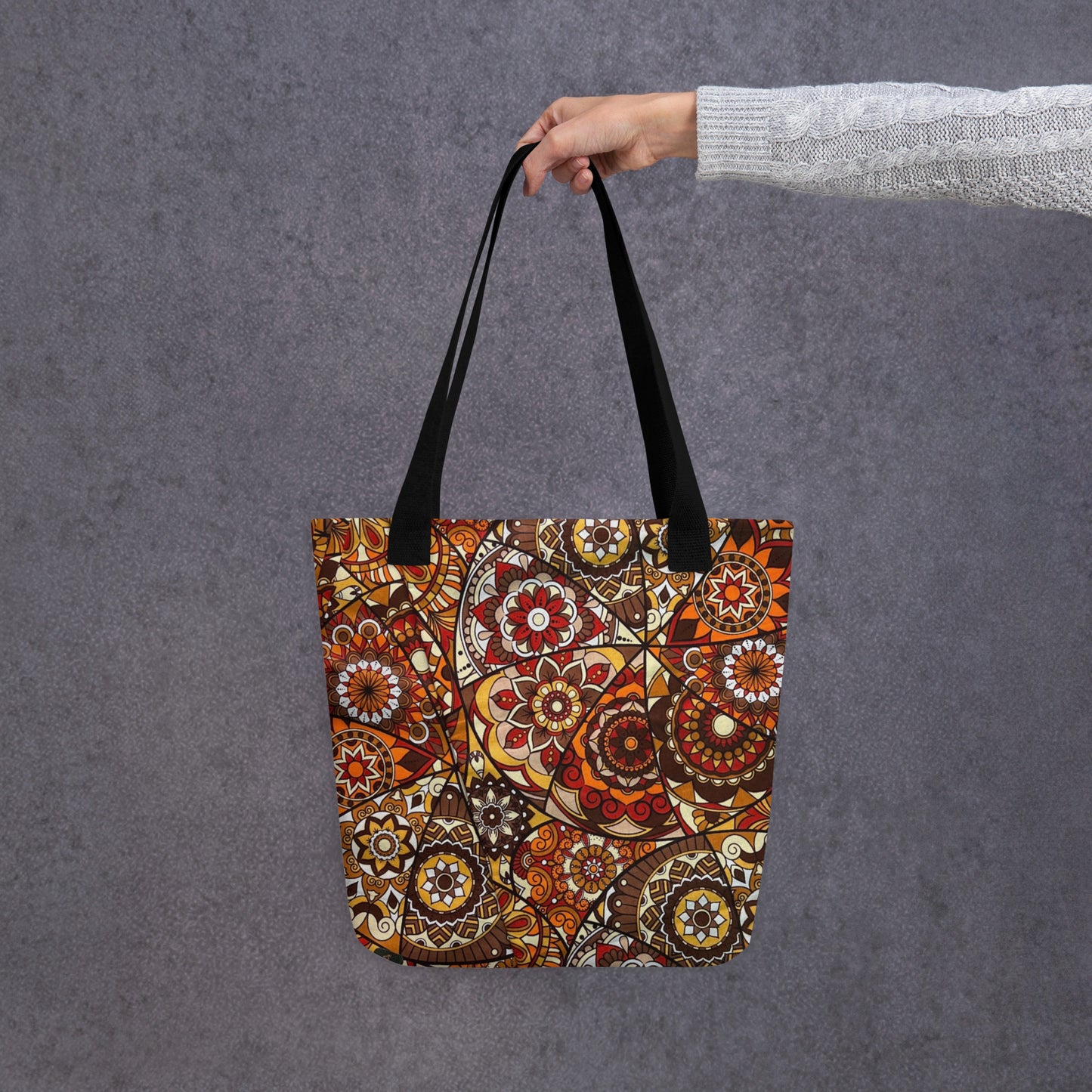 Multicolour Brown Tote Bag