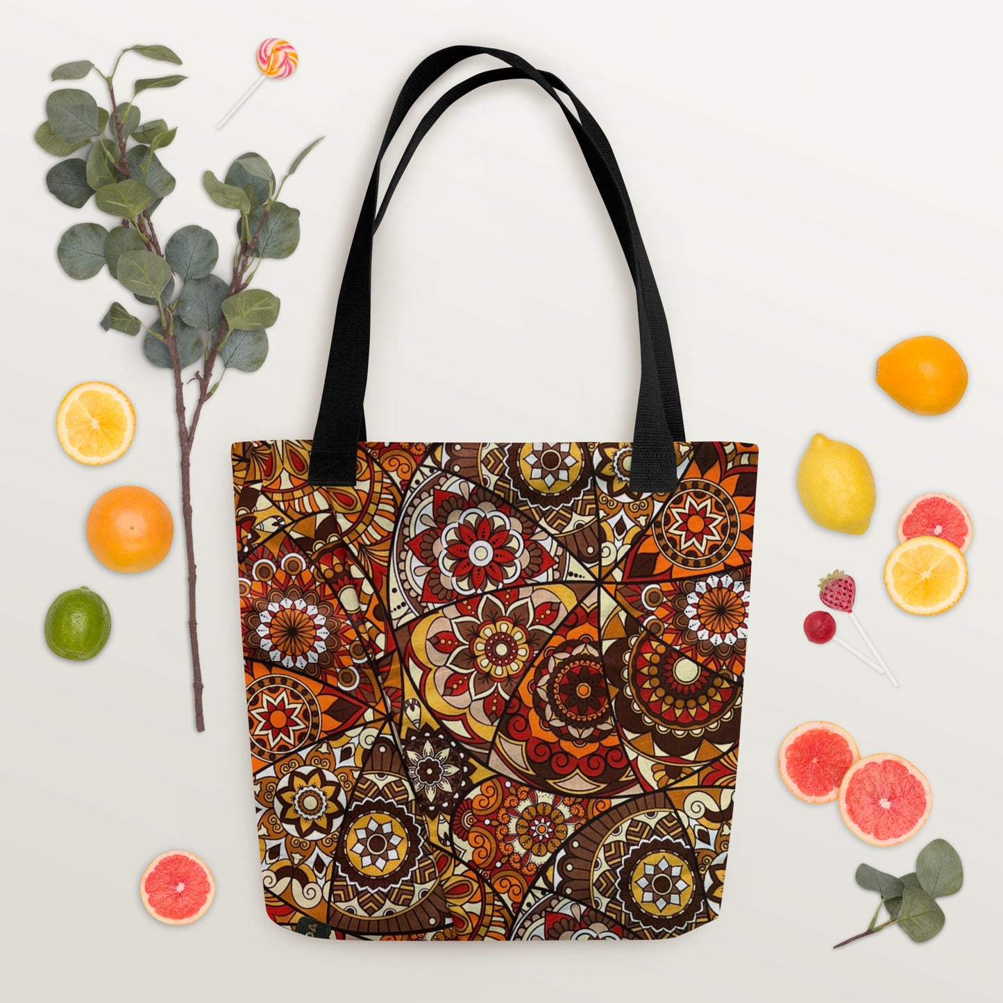 Multicolour Brown Tote Bag