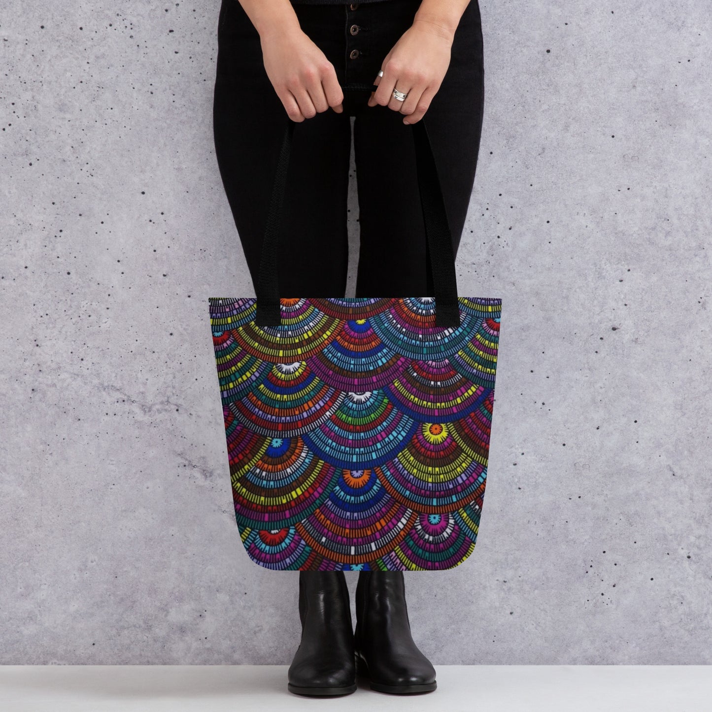 Multicolour Half Circle Tote Bag