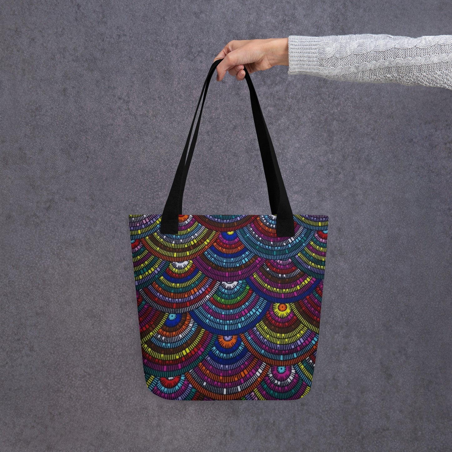 Multicolour Half Circle Tote Bag