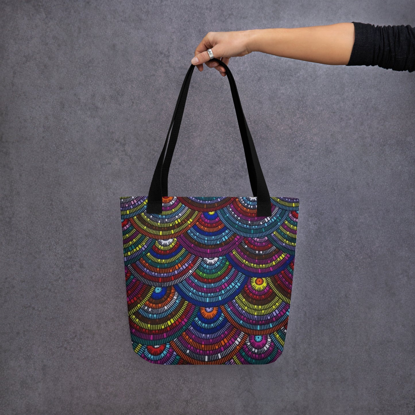 Multicolour Half Circle Tote Bag