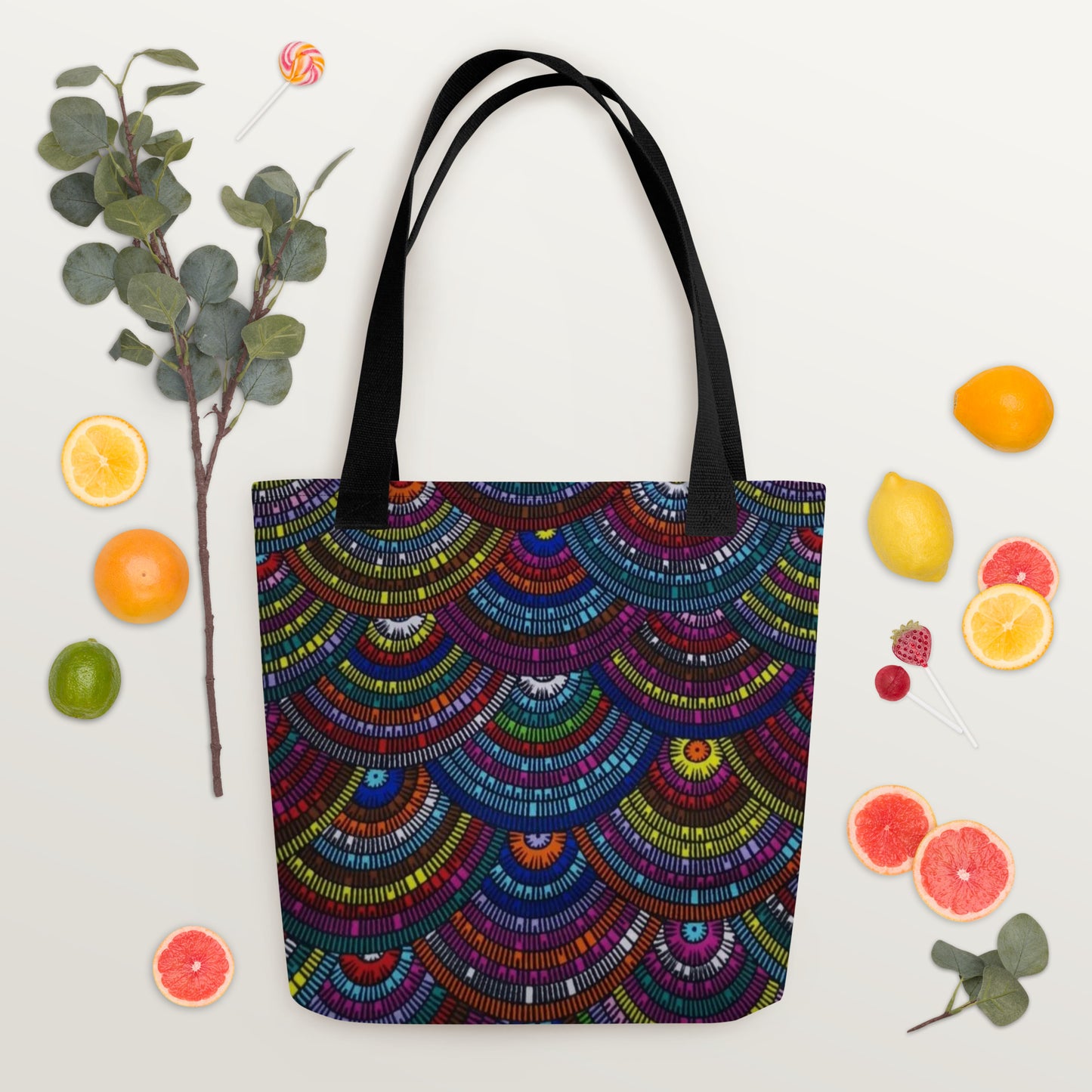 Multicolour Half Circle Tote Bag