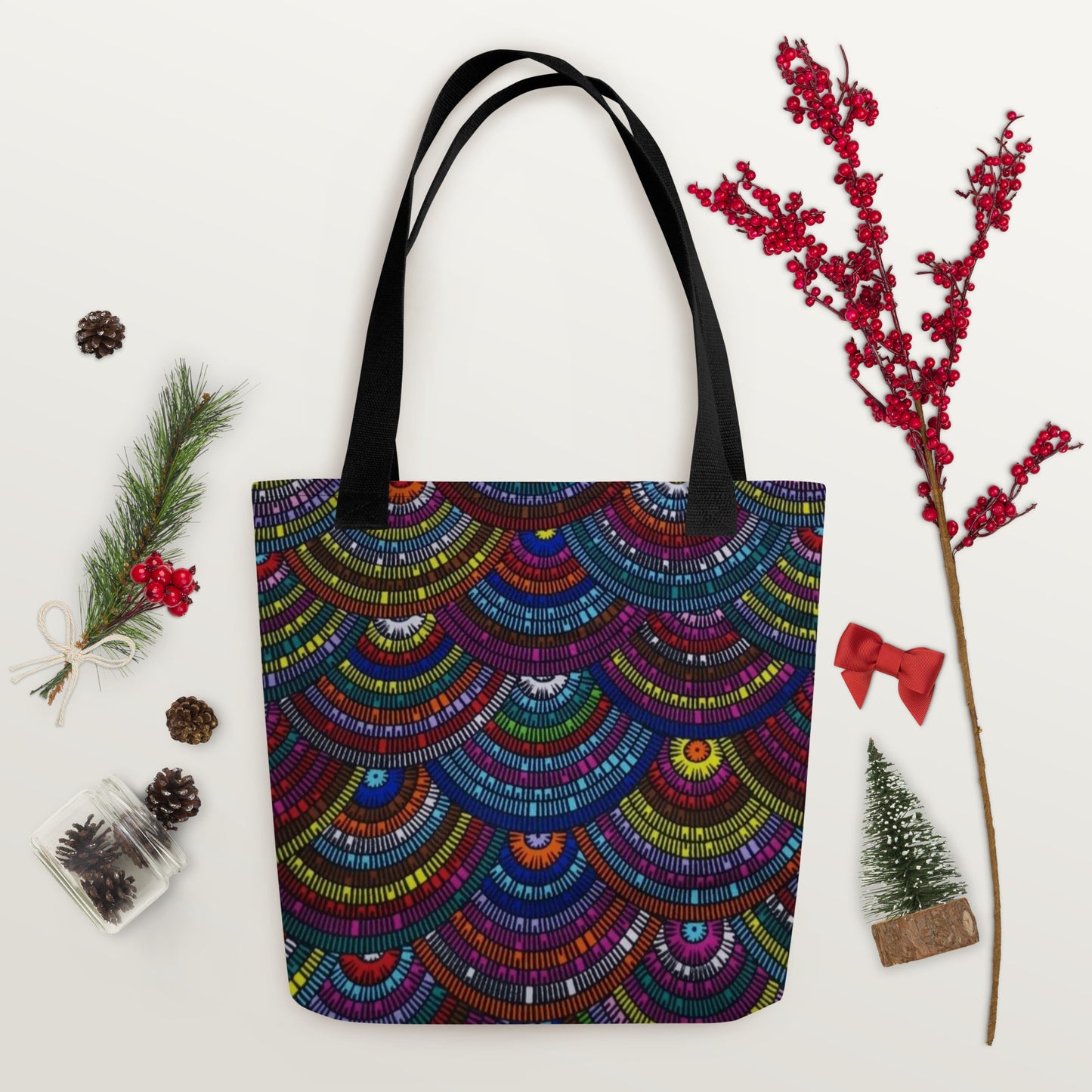 Multicolour Half Circle Tote Bag