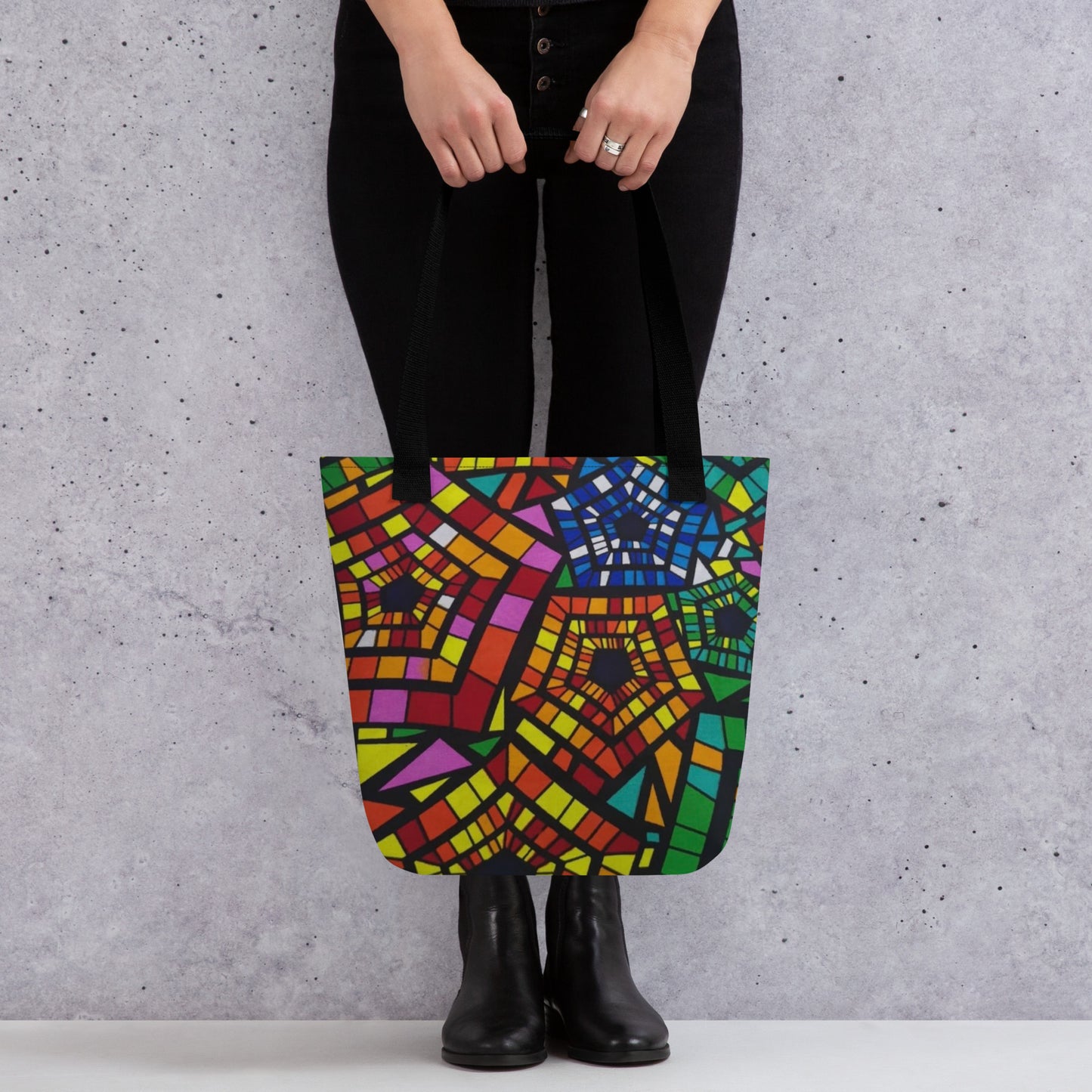 Multicolour Pentagon Tote Bag