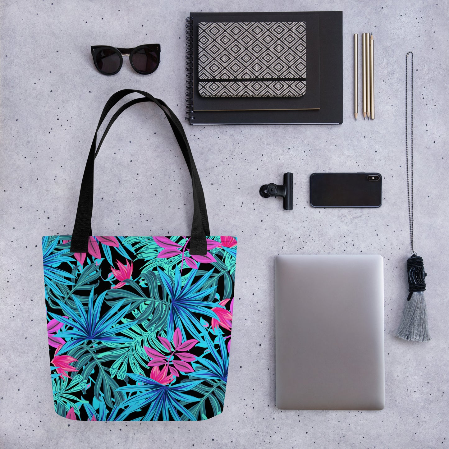 Blue Tropical Tote Bag