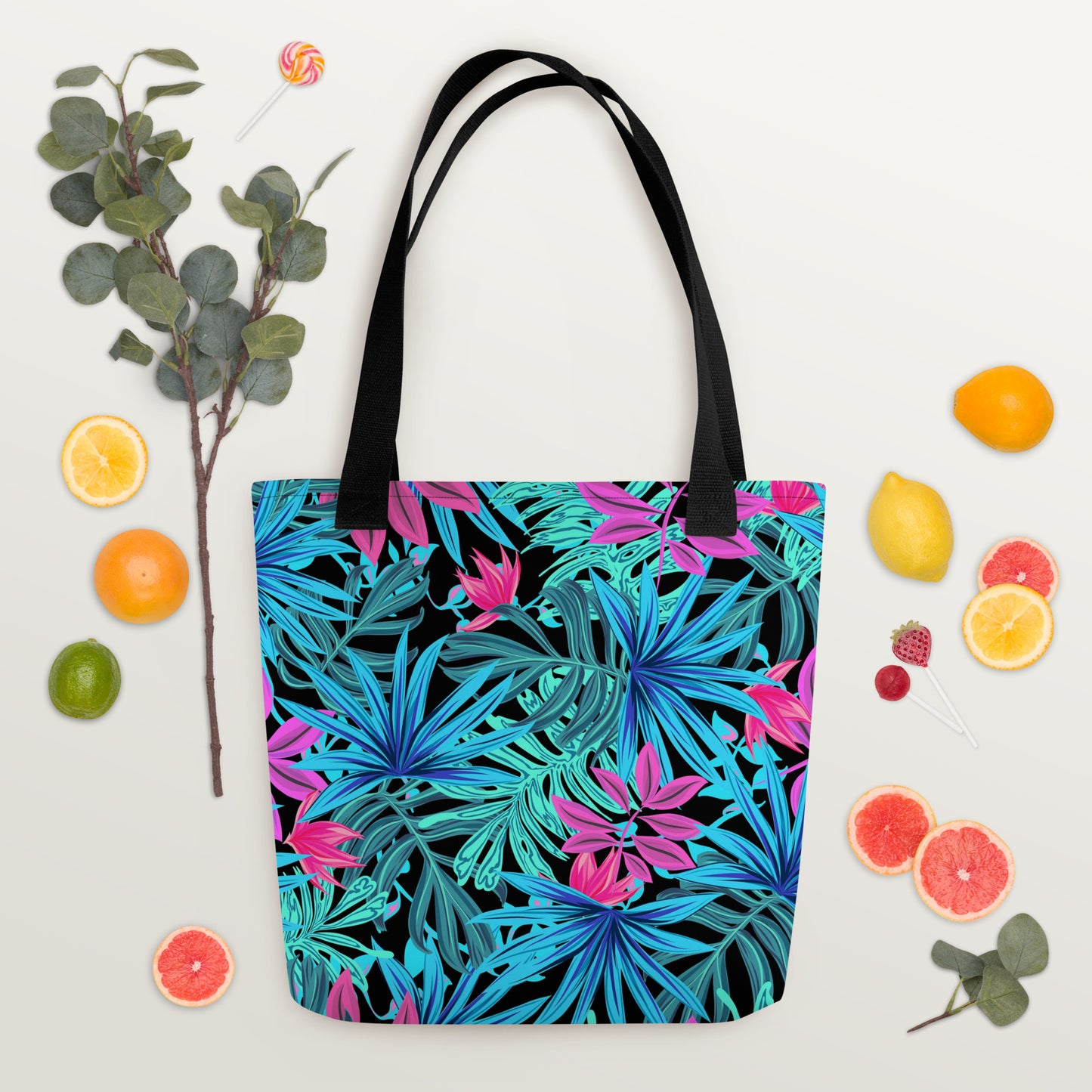 Blue Tropical Tote Bag