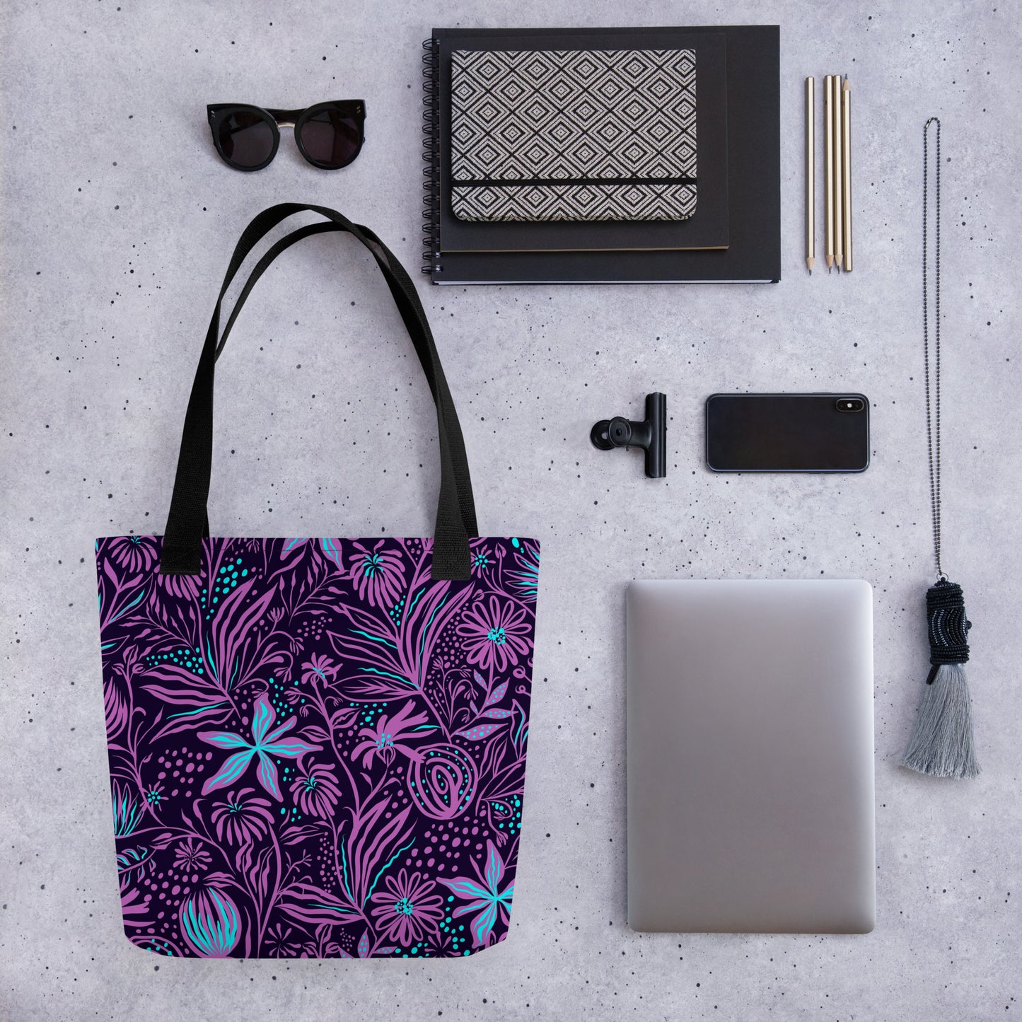 Purple Tropical Tote Bag