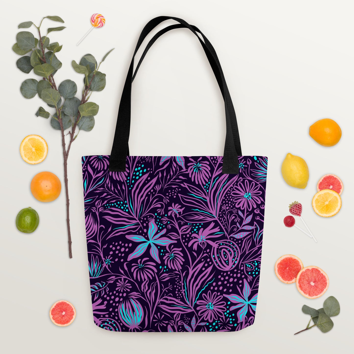 Purple Tropical Tote Bag