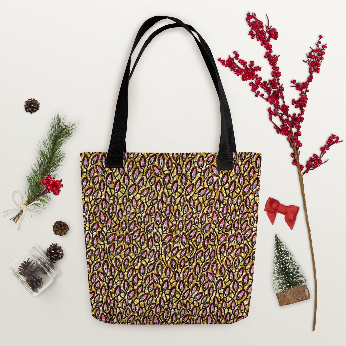 Pink Brown Tote Bag