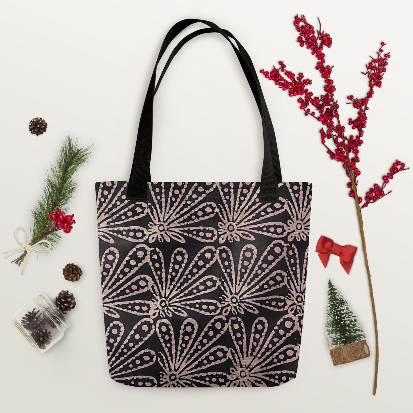 Pale Pink Floral Tote Bag