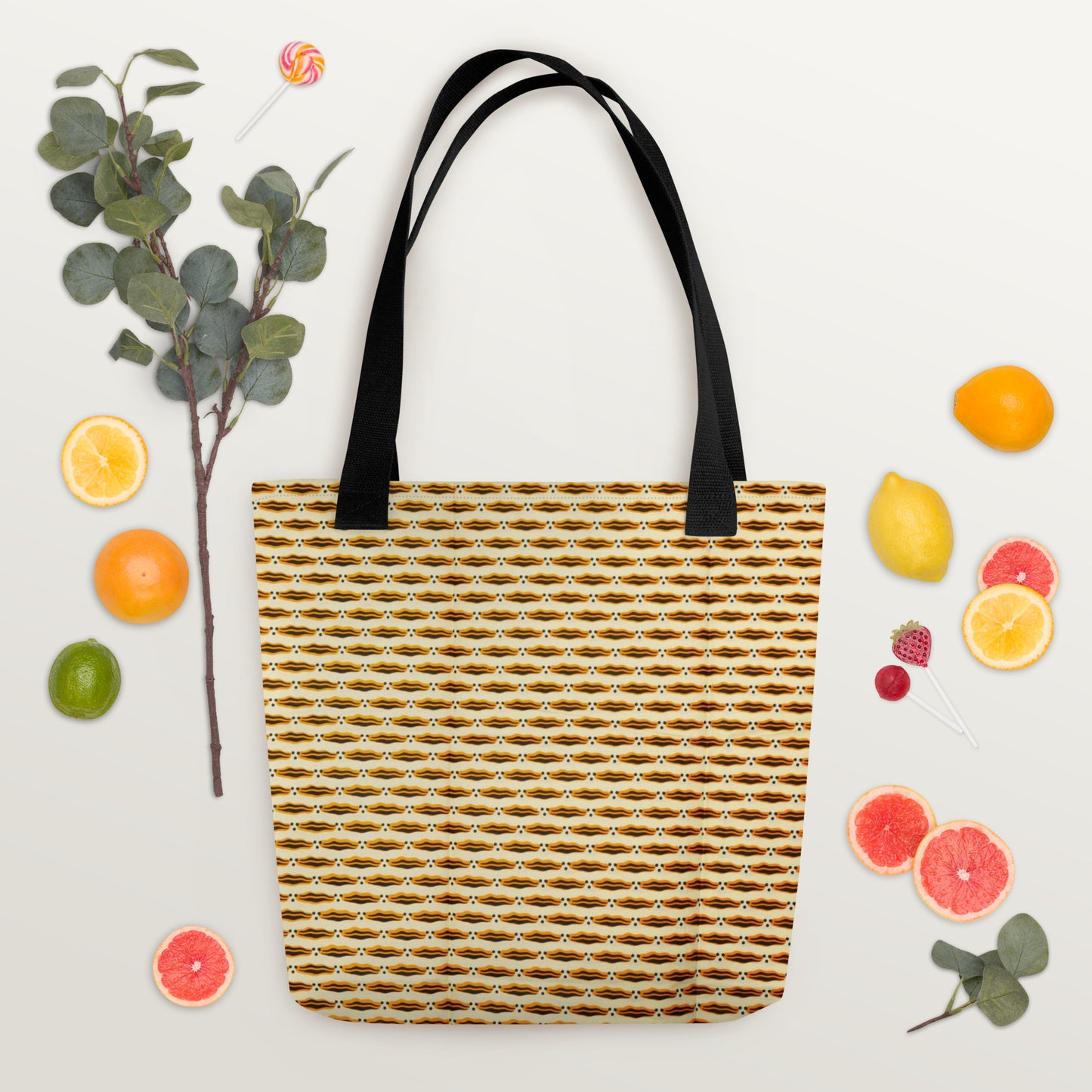 Brown Print Tote Bag