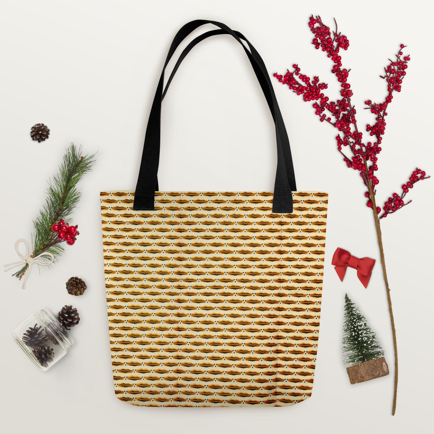 Brown Print Tote Bag