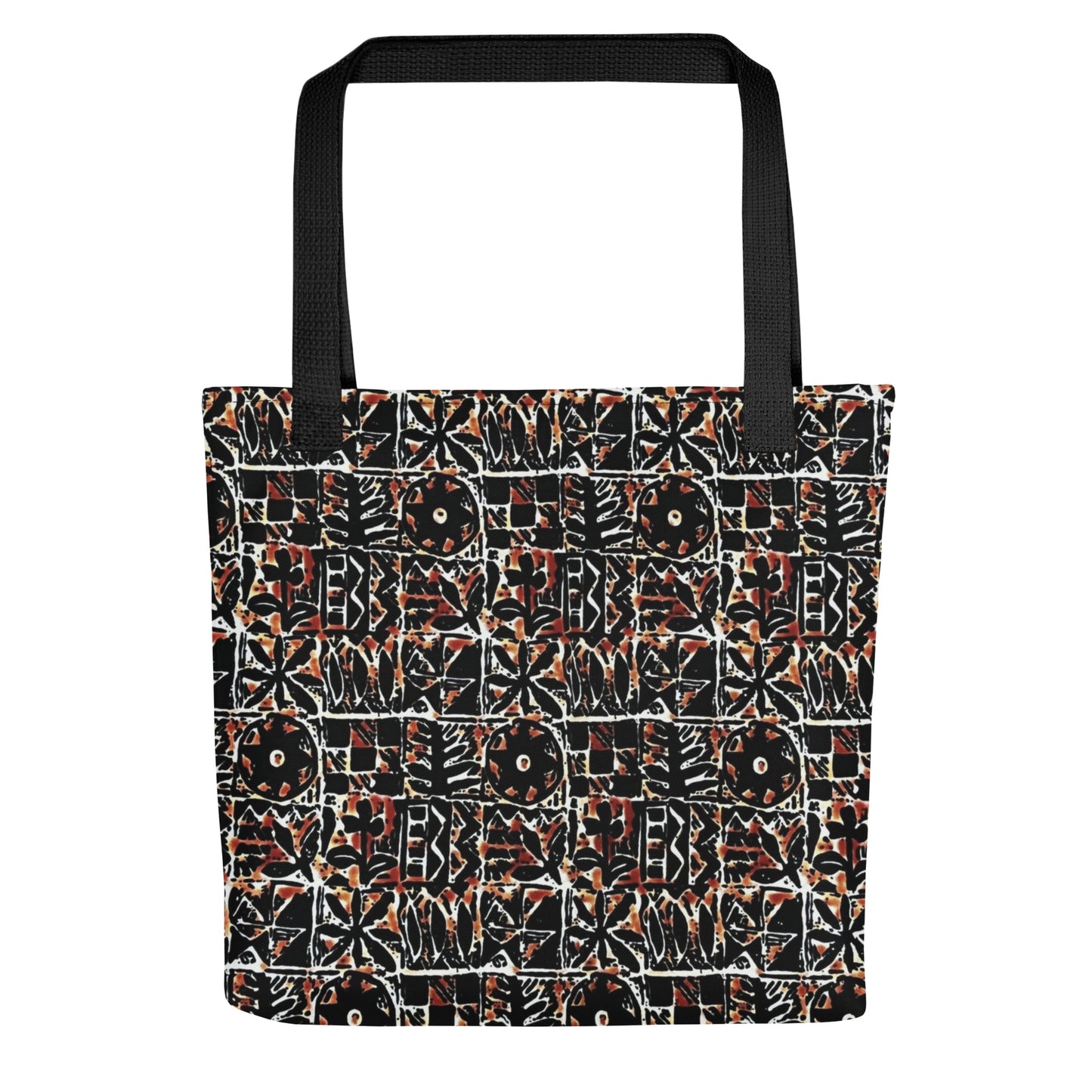 Red Abstract Adire Tote Bag