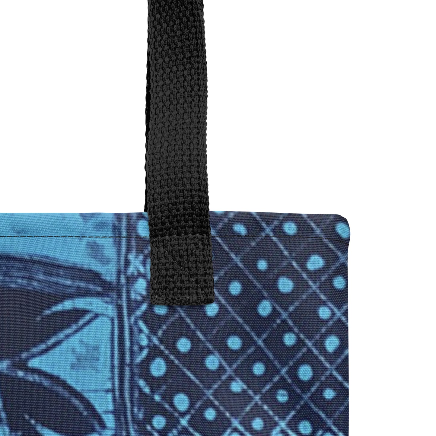 Black And Turquoise Shapes Adire Tote Bag