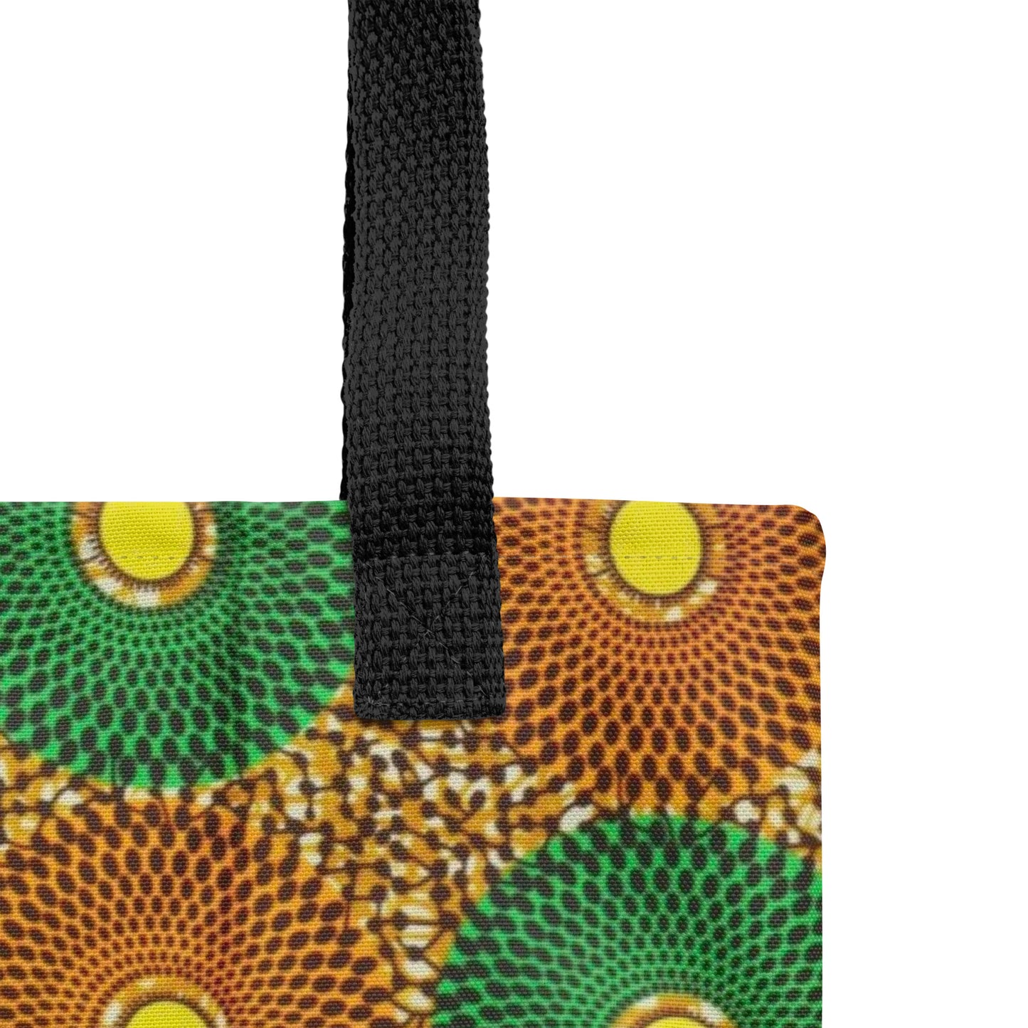 Green Peach Circles Tote Bag