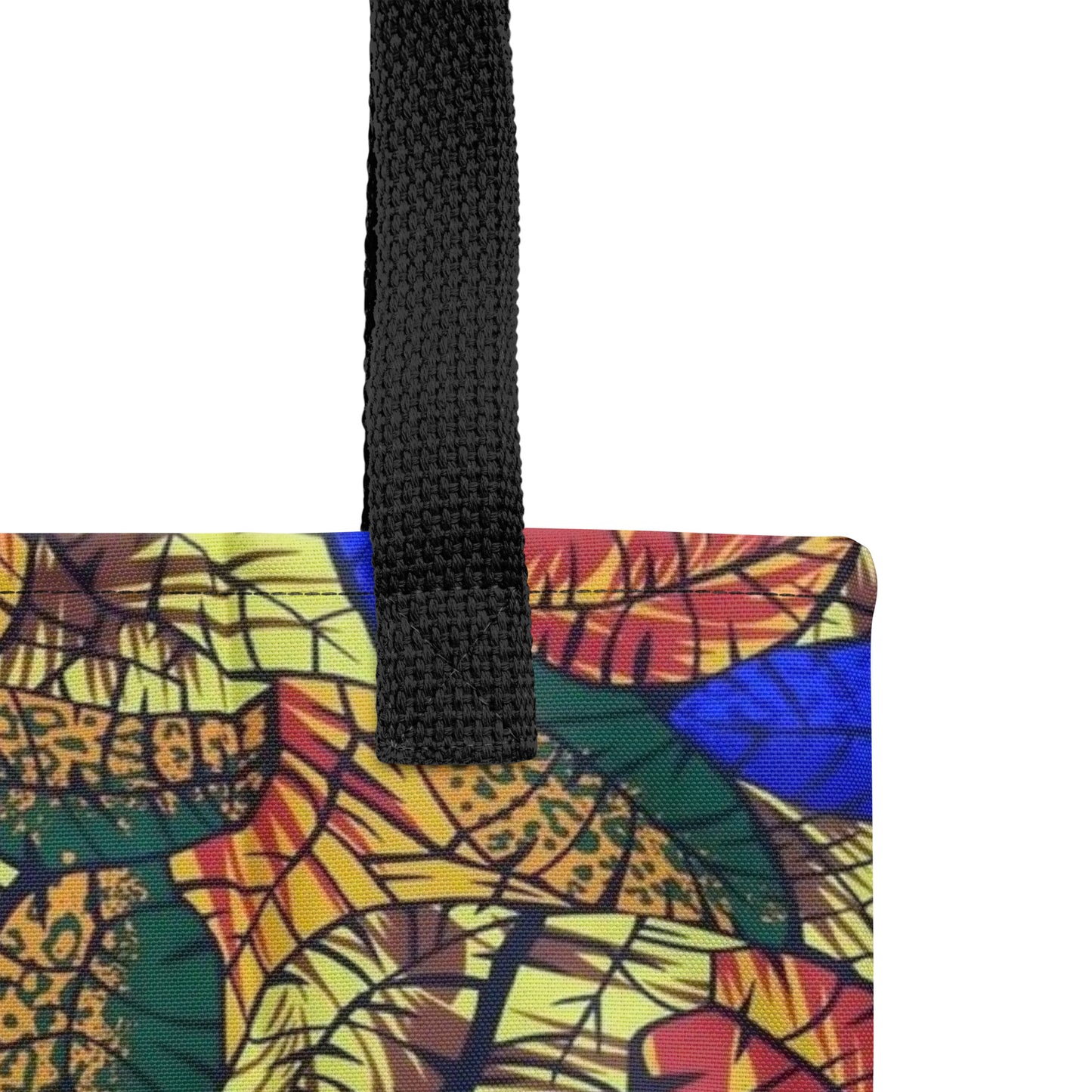 Multicolour Blue Leaf Tote Bag