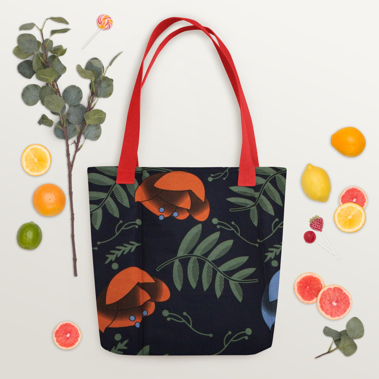 Winter Floral Tote Bag