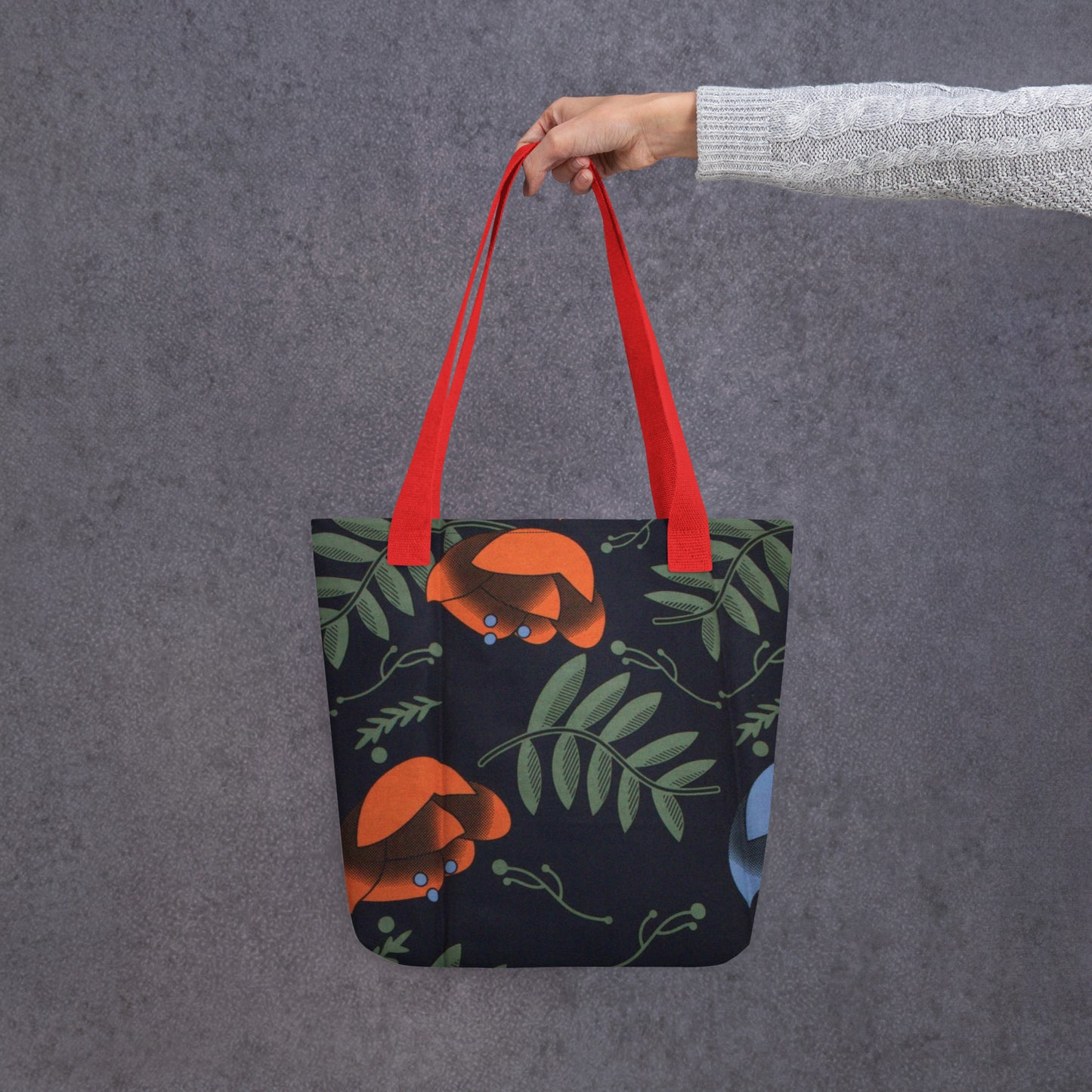 Winter Floral Tote Bag