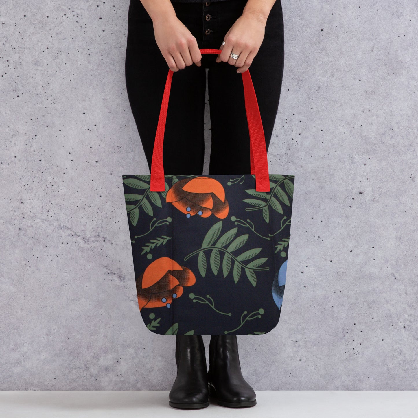 Winter Floral Tote Bag