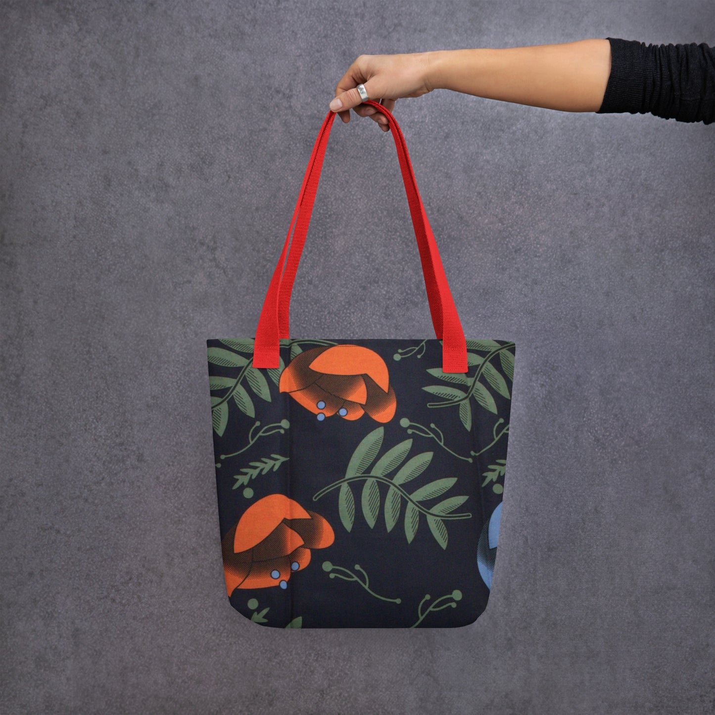 Winter Floral Tote Bag