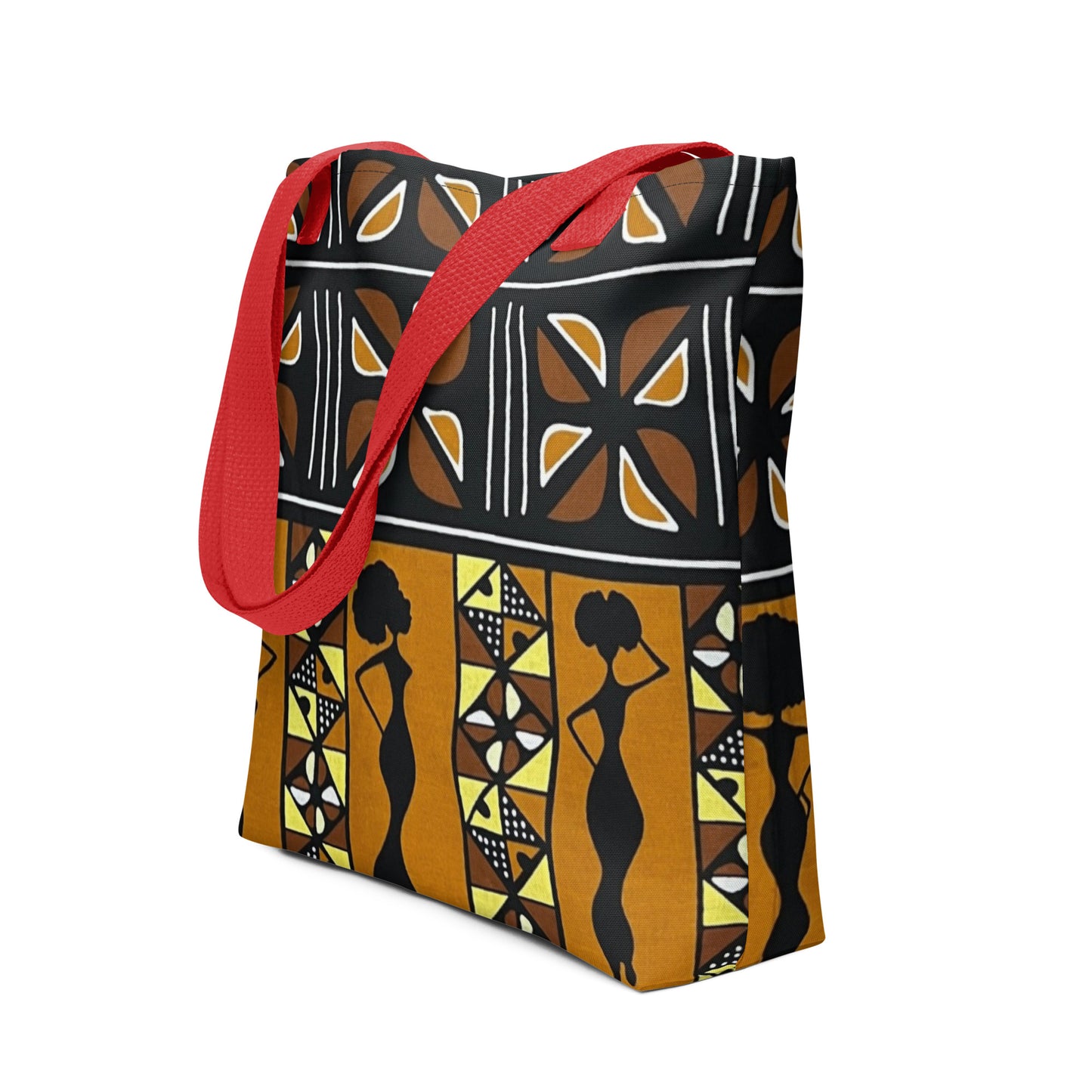 Ladies Black Brown Ankara Tote Bag