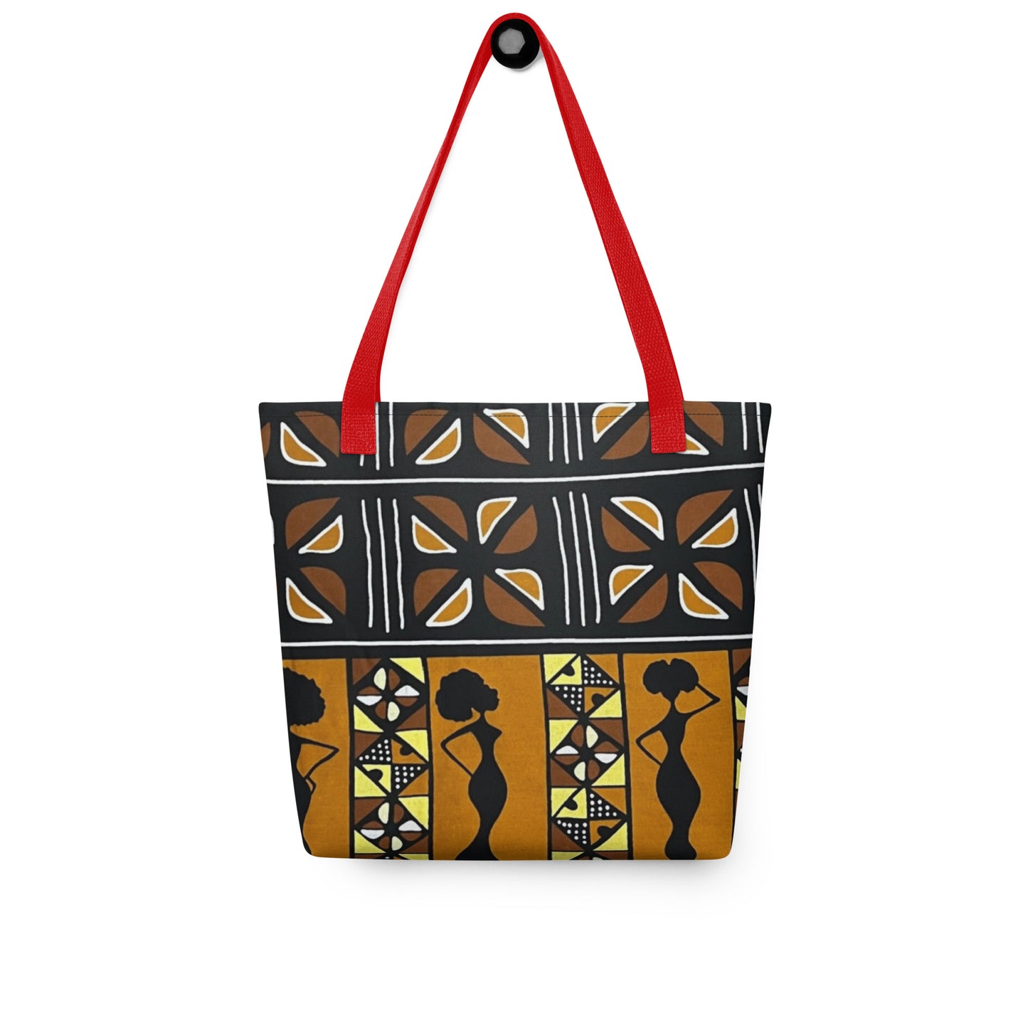 Ladies Black Brown Ankara Tote Bag