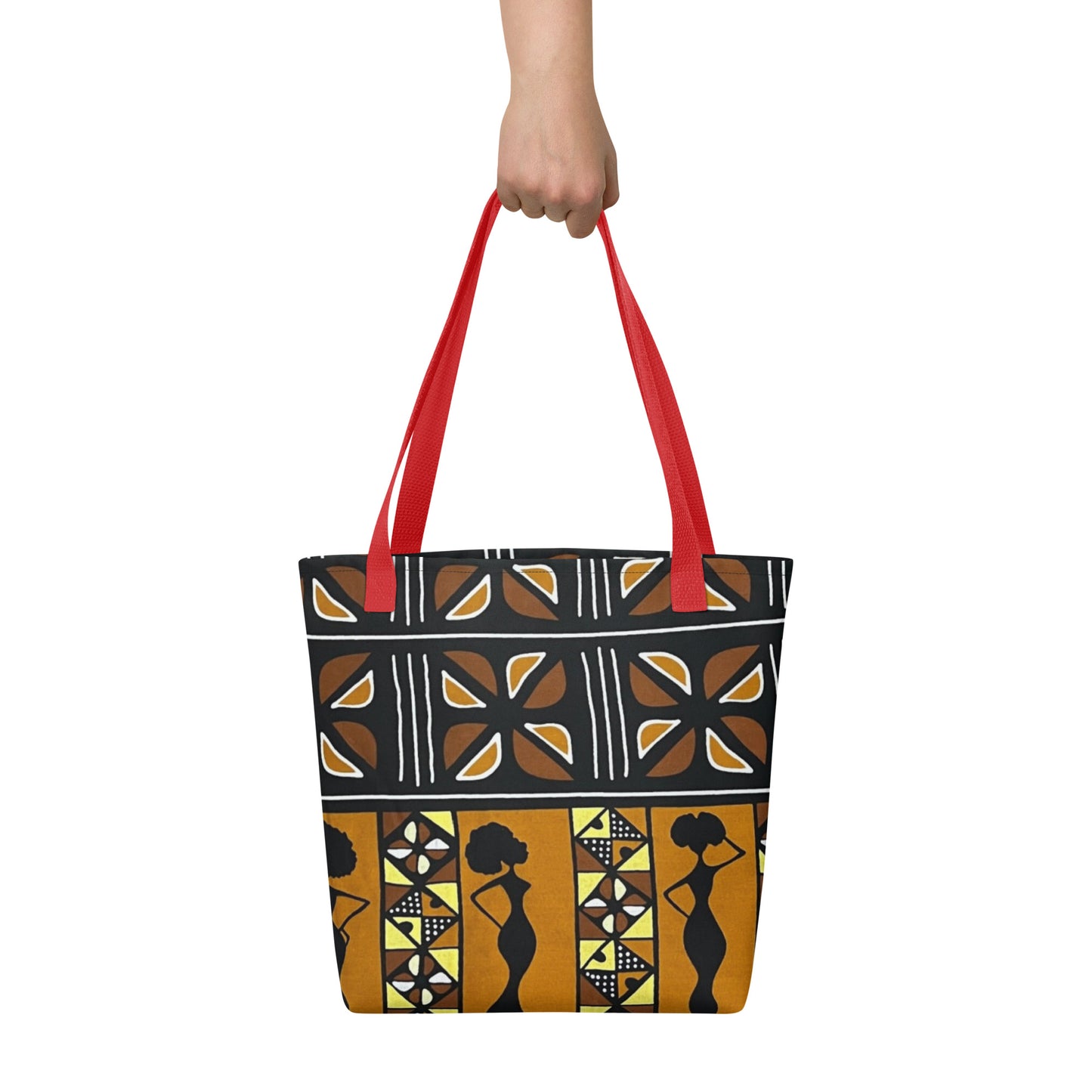 Ladies Black Brown Ankara Tote Bag