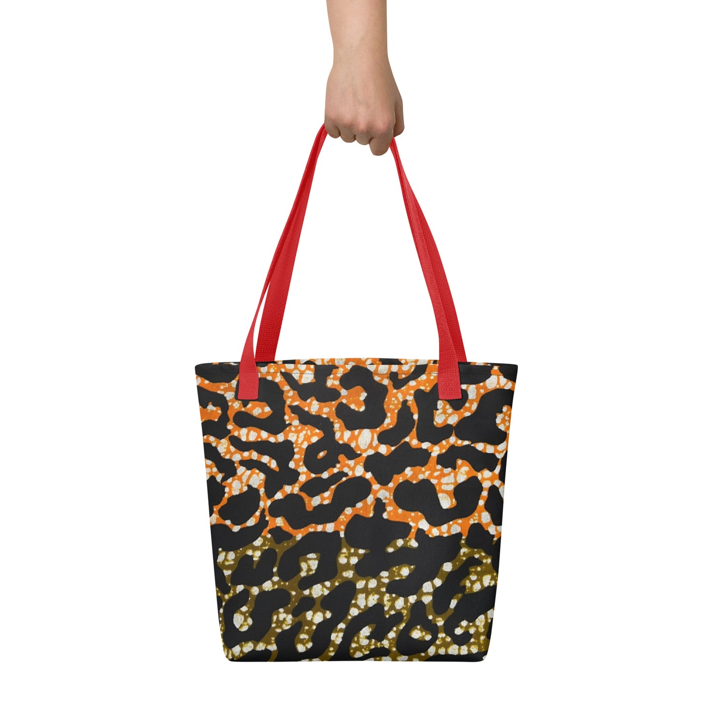 Green Orange Leopard Tote Bag