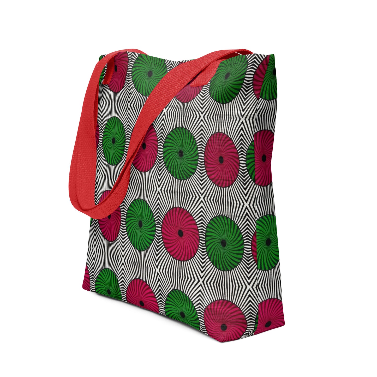 Red Green Circles Tote Bag