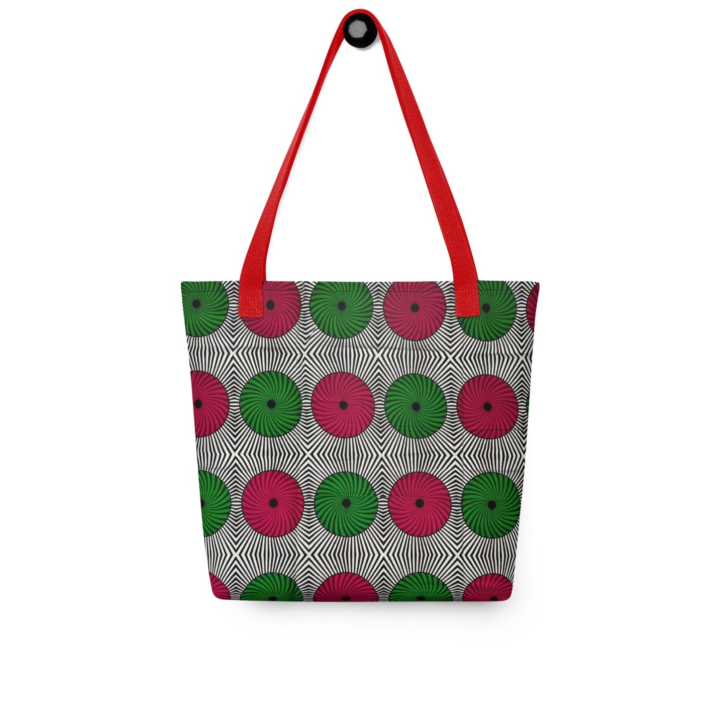 Red Green Circles Tote Bag