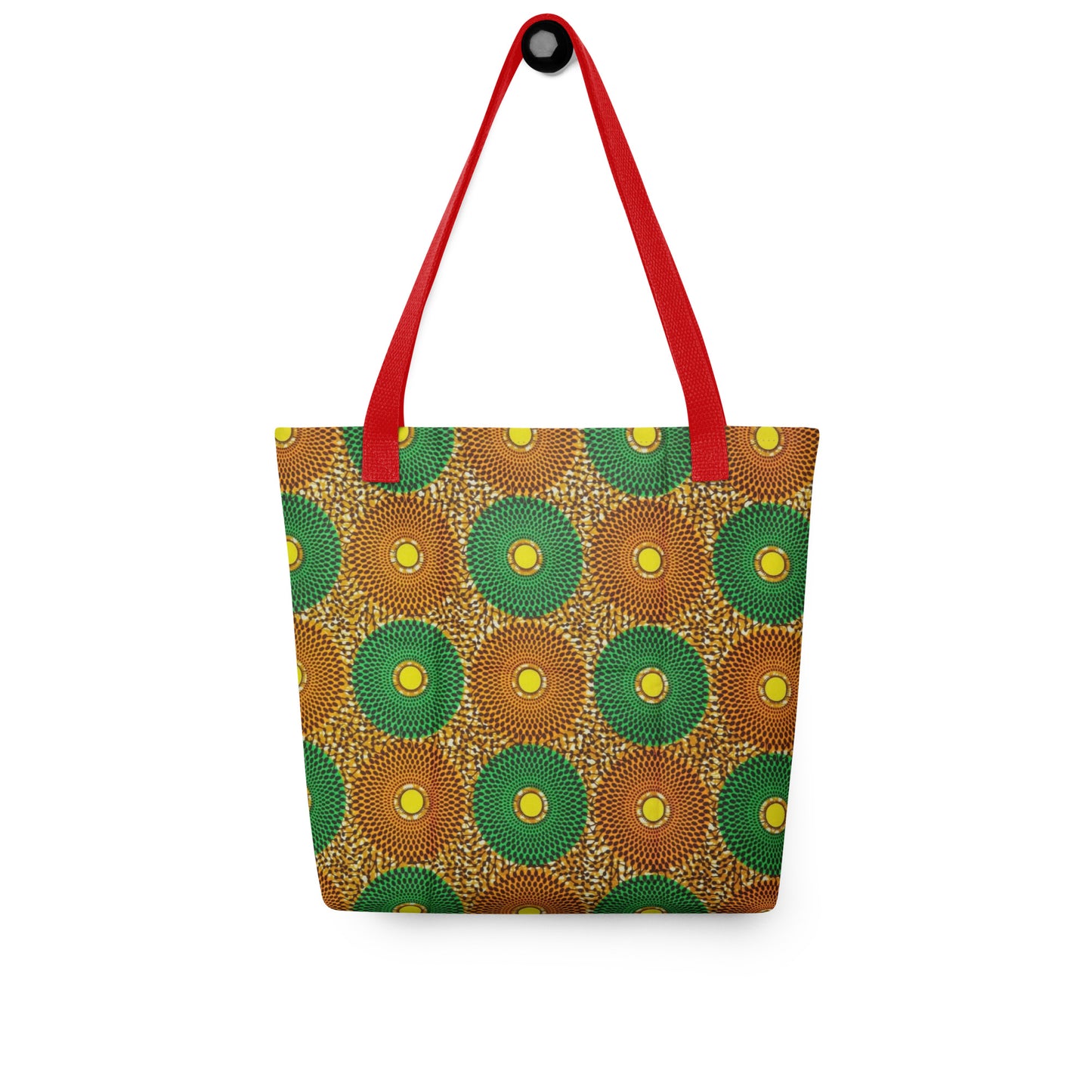 Green Peach Circles Tote Bag