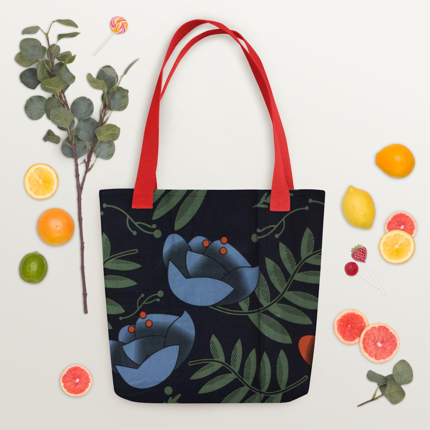 Winter Floral Tote Bag