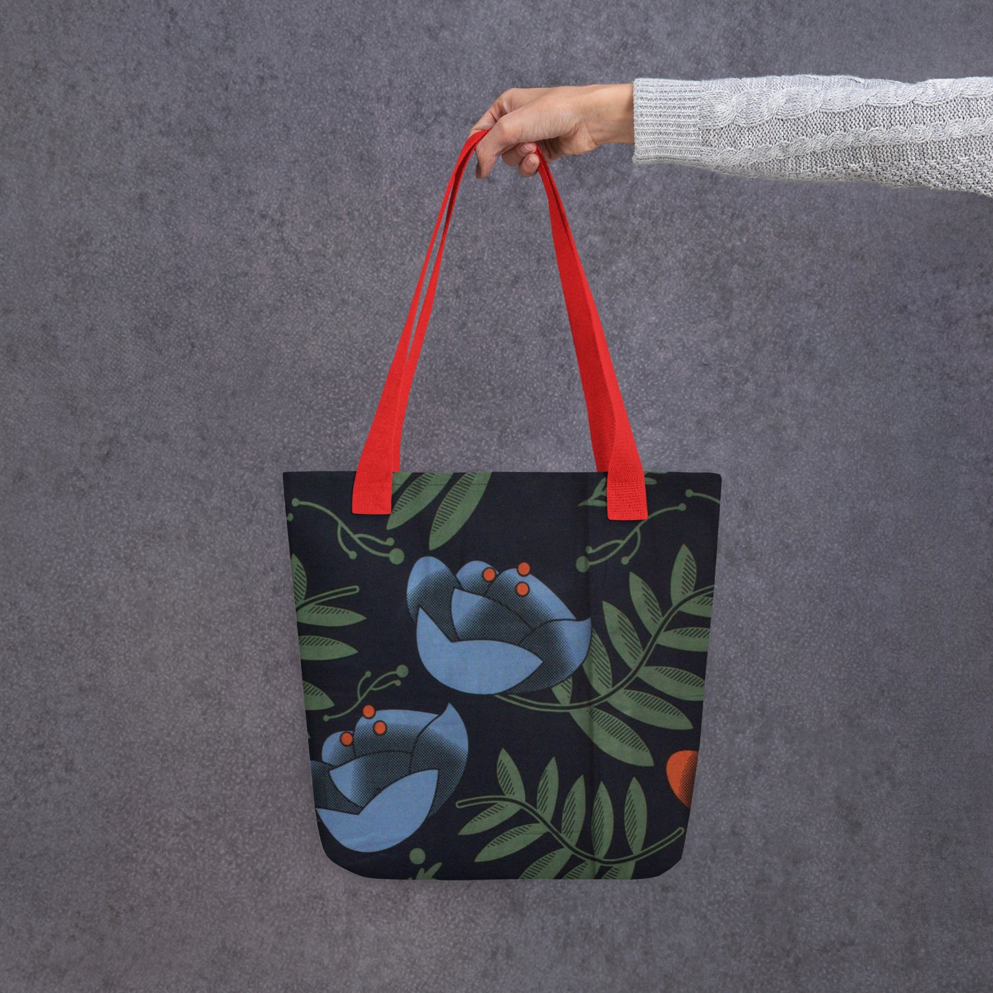 Winter Floral Tote Bag