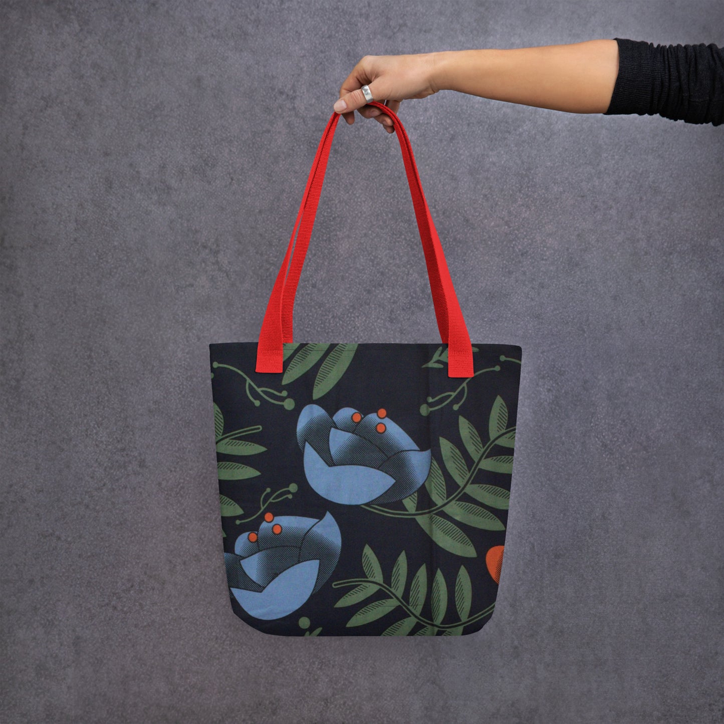 Winter Floral Tote Bag