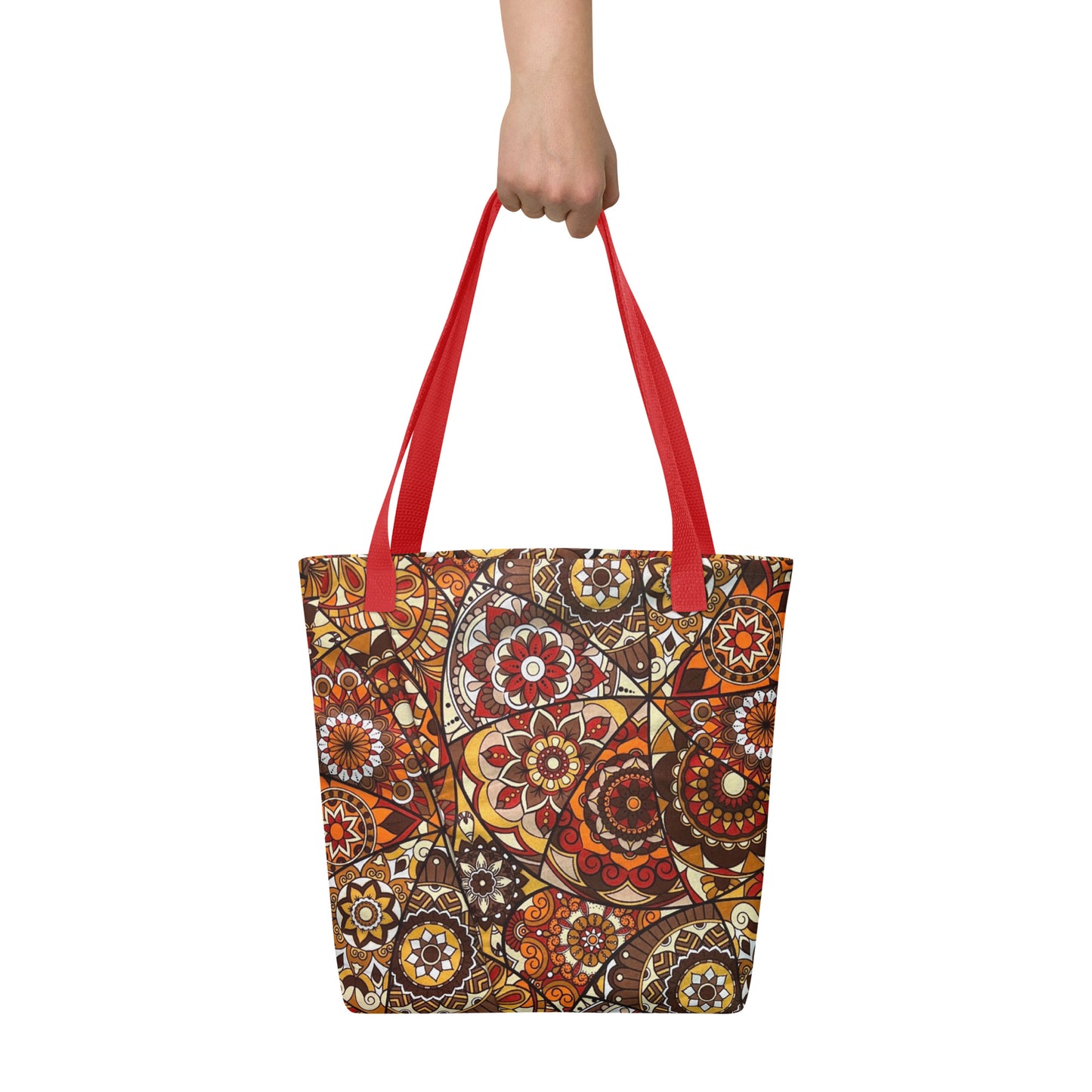 Multicolour Brown Tote Bag