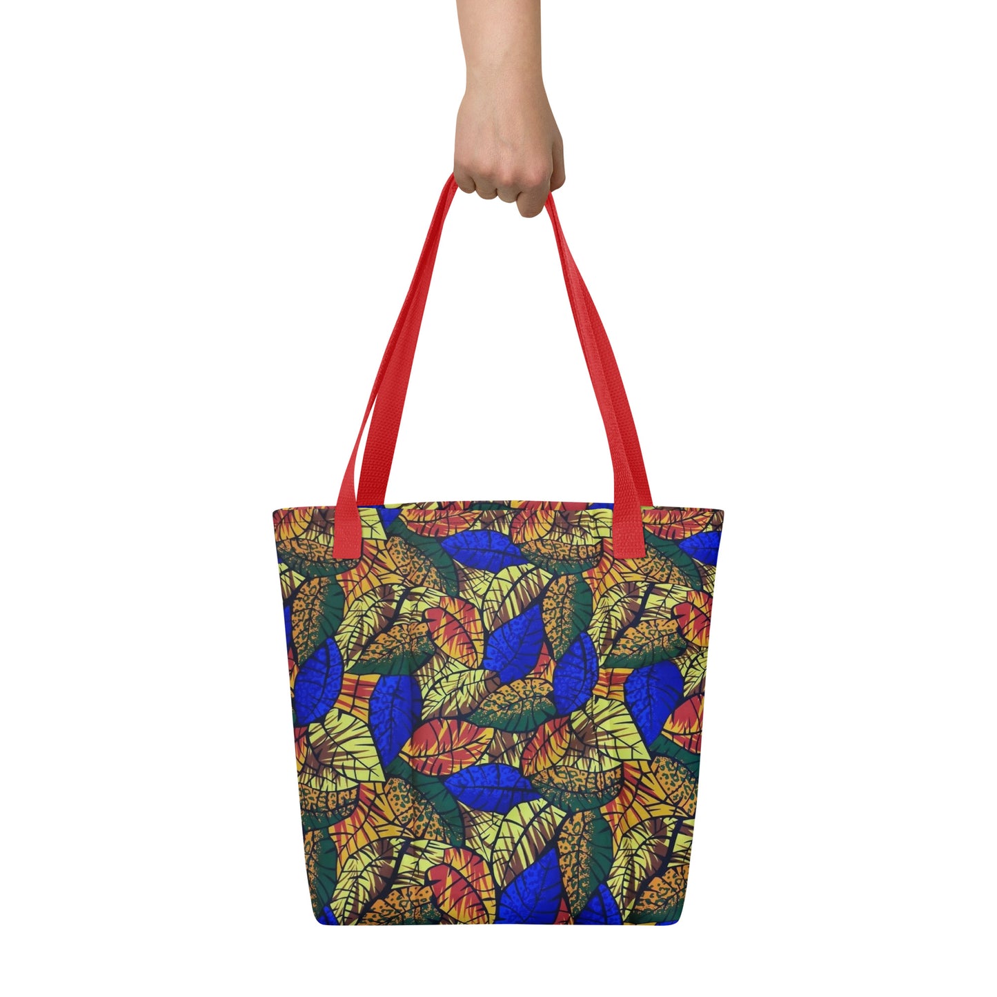 Multicolour Blue Leaf Tote Bag